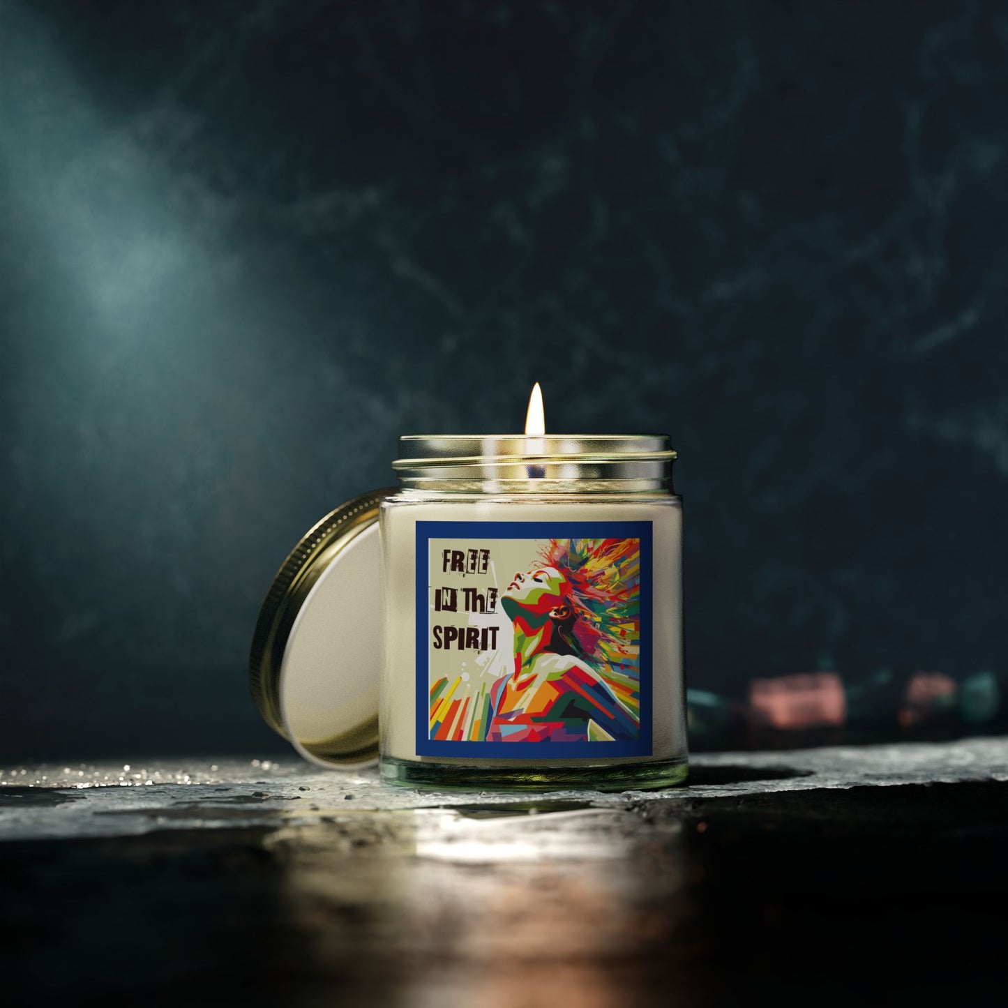Free In The Spirit Scented Coconut Apricot Candles (4oz, 9oz) Gift, Christmas gift, Gift for Her, Spiritual Gift