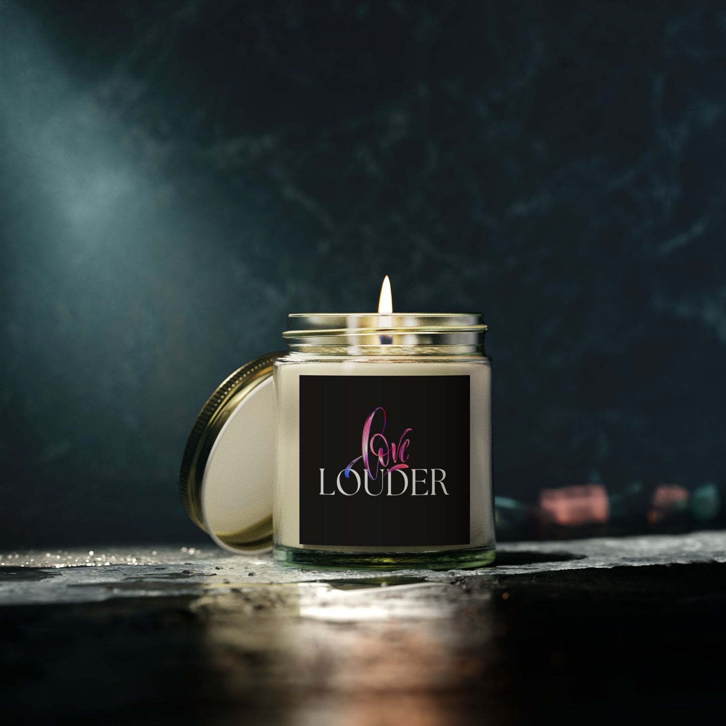 Scented Candles - Love Louder, Coconut Apricot Wax (4oz, 9oz)