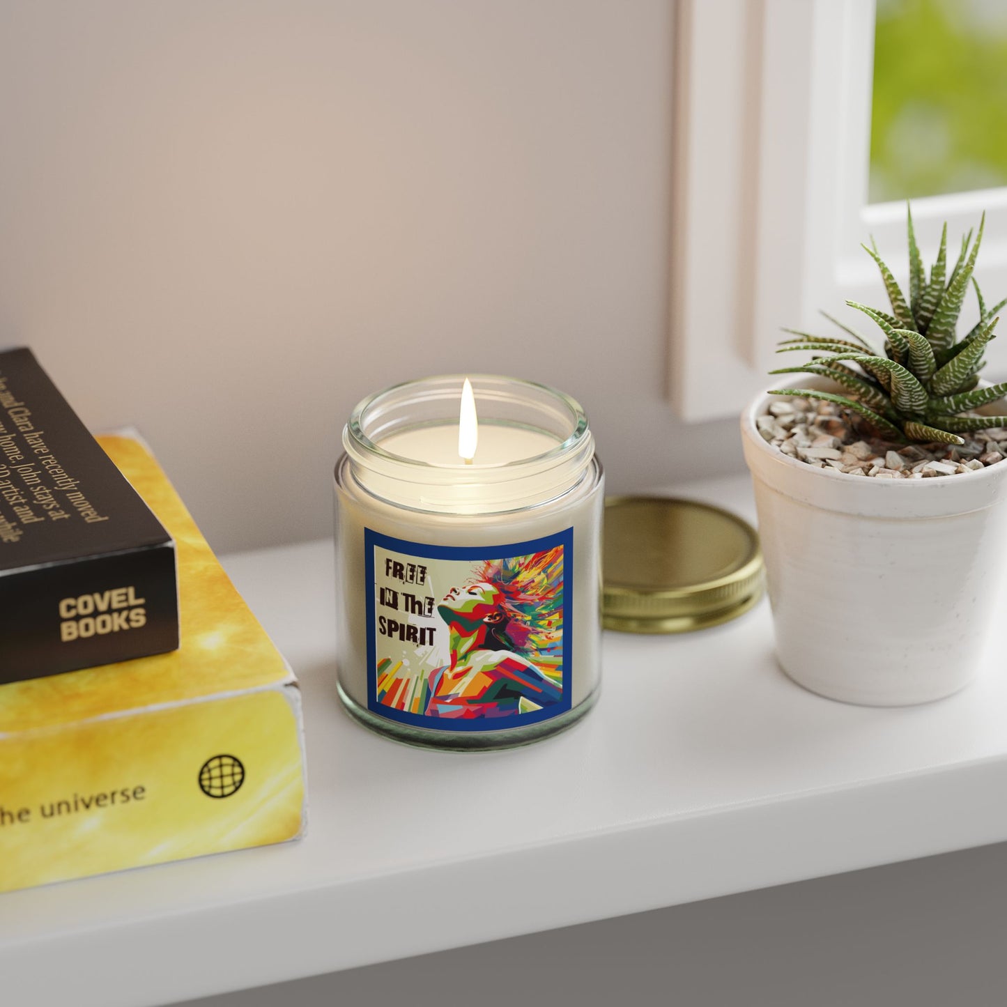 Free In The Spirit Scented Coconut Apricot Candles (4oz, 9oz) Gift, Christmas gift, Gift for Her, Spiritual Gift