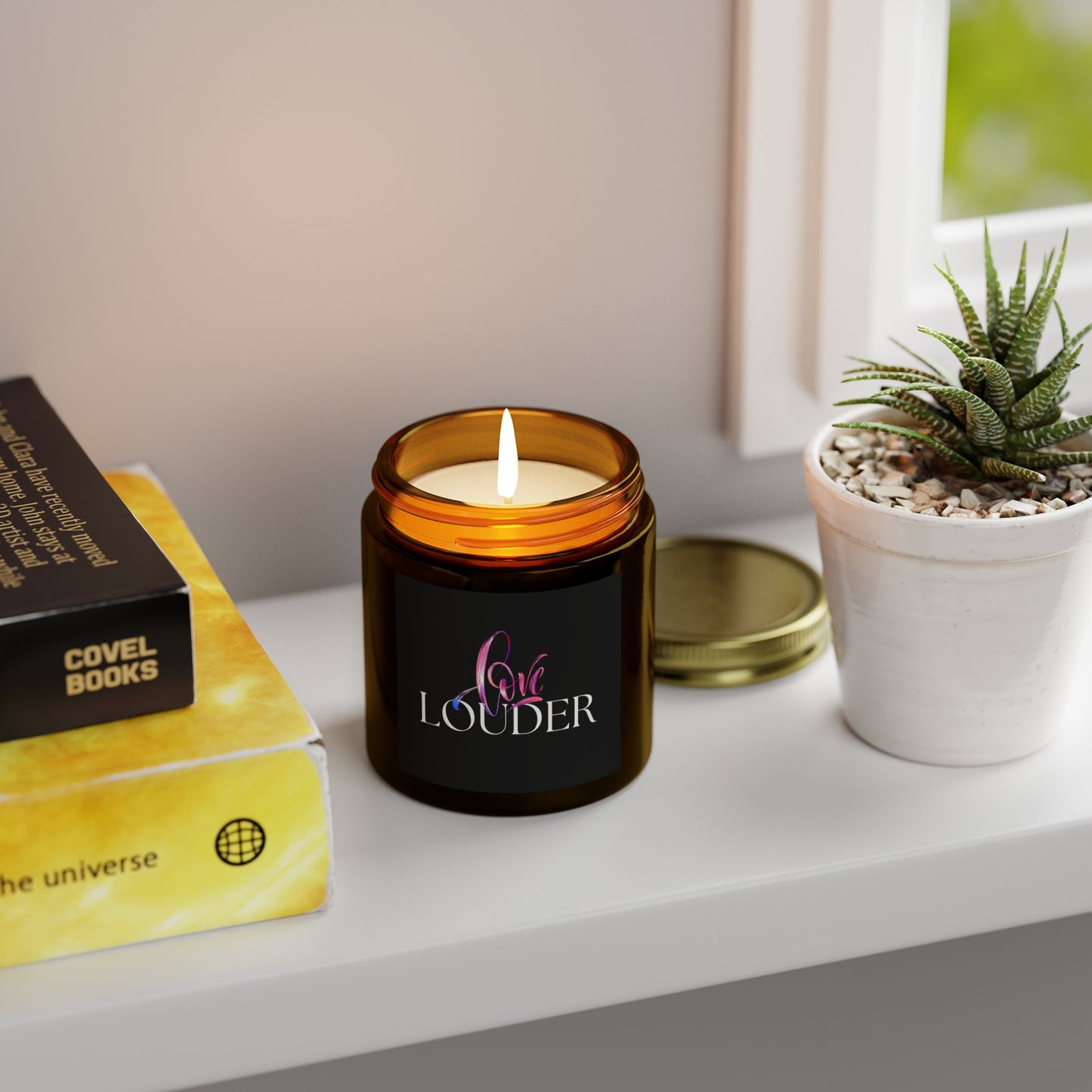 Scented Candles - Love Louder, Coconut Apricot Wax (4oz, 9oz)