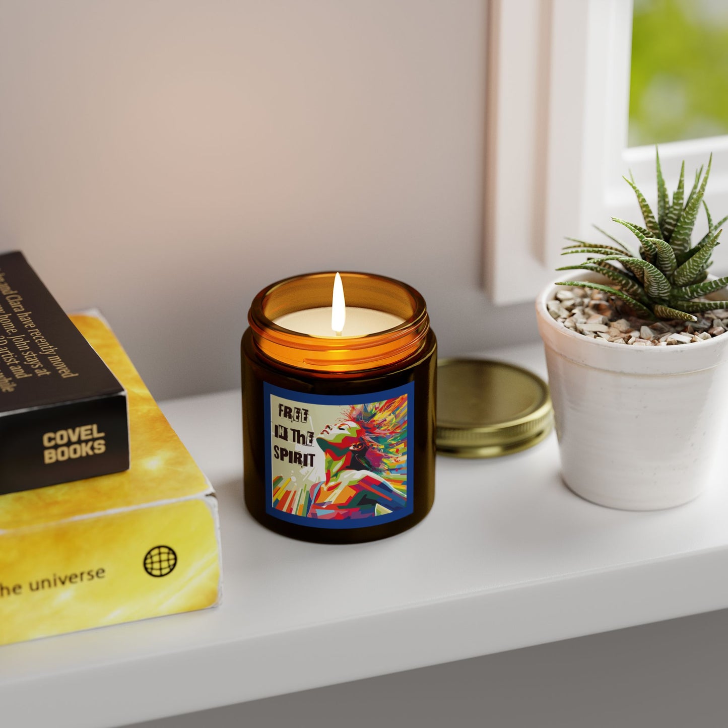 Free In The Spirit Scented Coconut Apricot Candles (4oz, 9oz) Gift, Christmas gift, Gift for Her, Spiritual Gift
