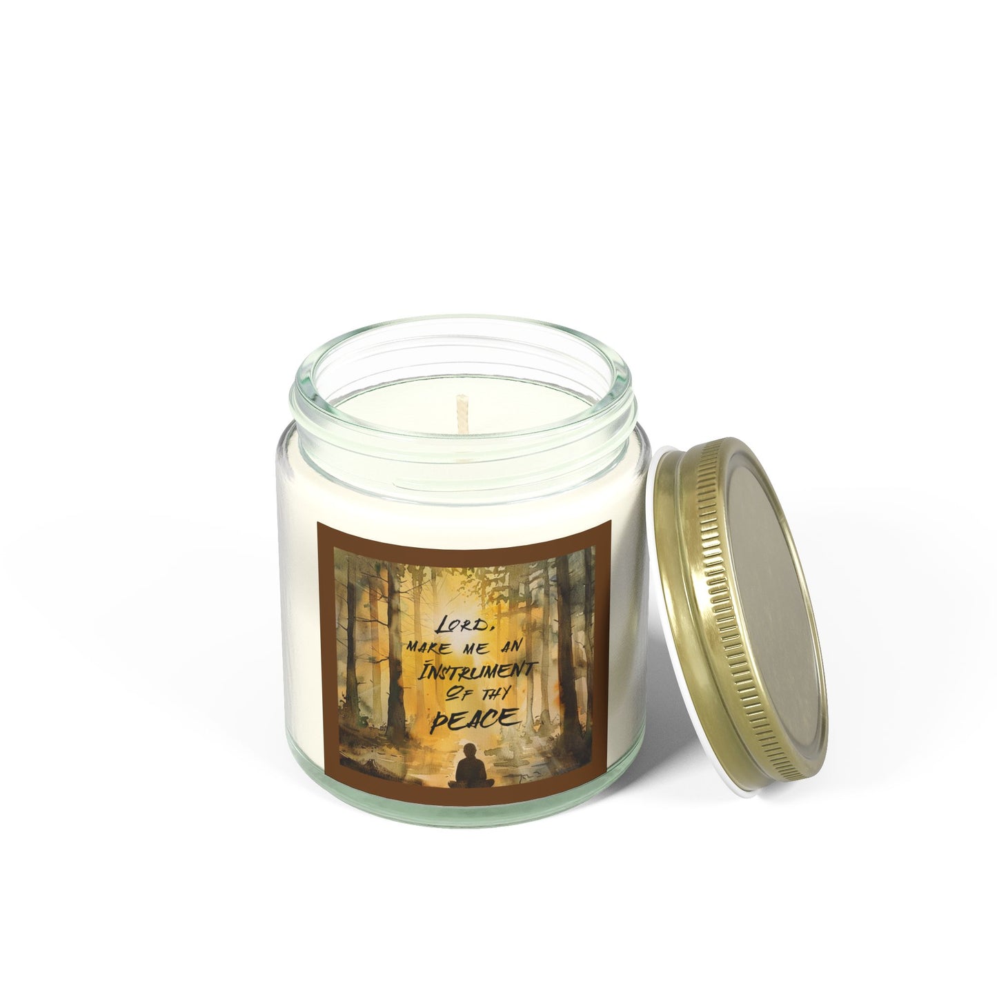 Lord Make Me an Instrument of They Peace Scented Coconut Apricot Candles (4oz, 9oz) Gift, Christmas gift, Gift for Her, Spiritual Gift