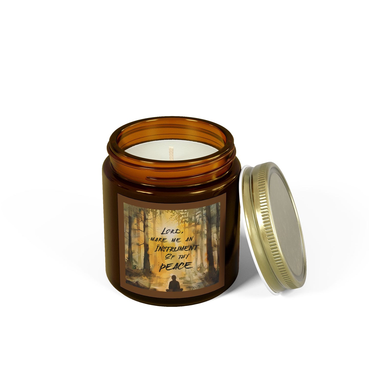 Lord Make Me an Instrument of They Peace Scented Coconut Apricot Candles (4oz, 9oz) Gift, Christmas gift, Gift for Her, Spiritual Gift