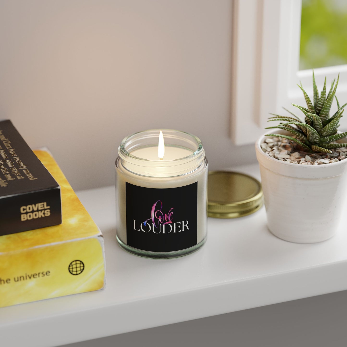 Scented Candles - Love Louder, Coconut Apricot Wax (4oz, 9oz)