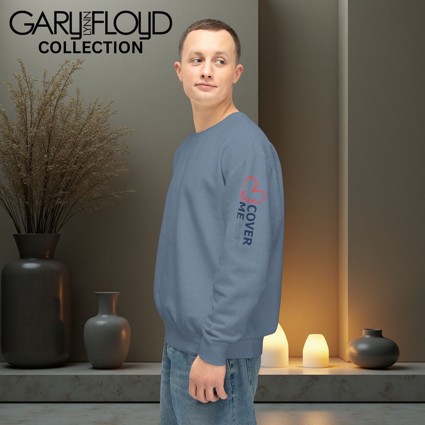 Vintage Comfort Crewneck Sweatshirt Love Cover Me Design