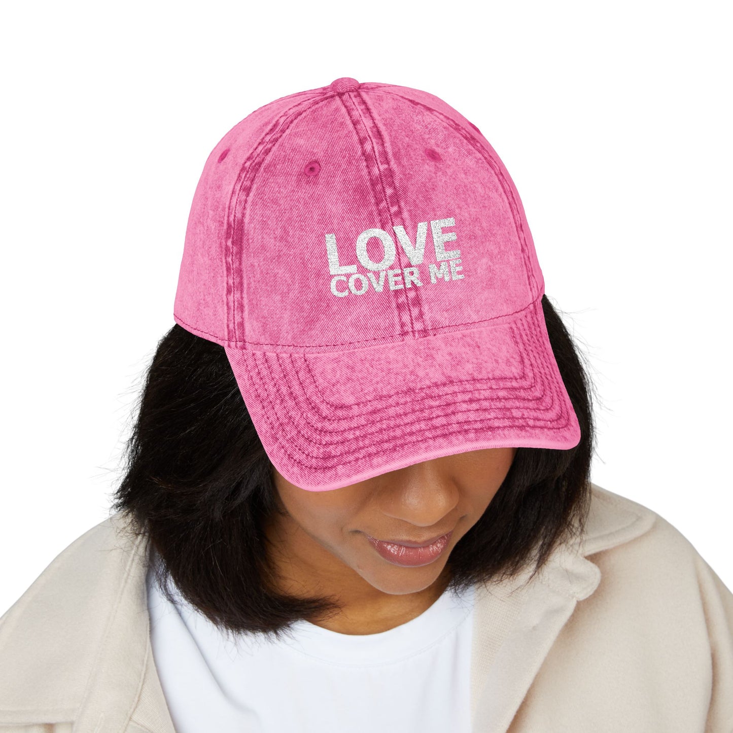 Embroidered Vintage Baseball Cap from the Gary Lynn Floyd Collection 'Love Cover Me'
