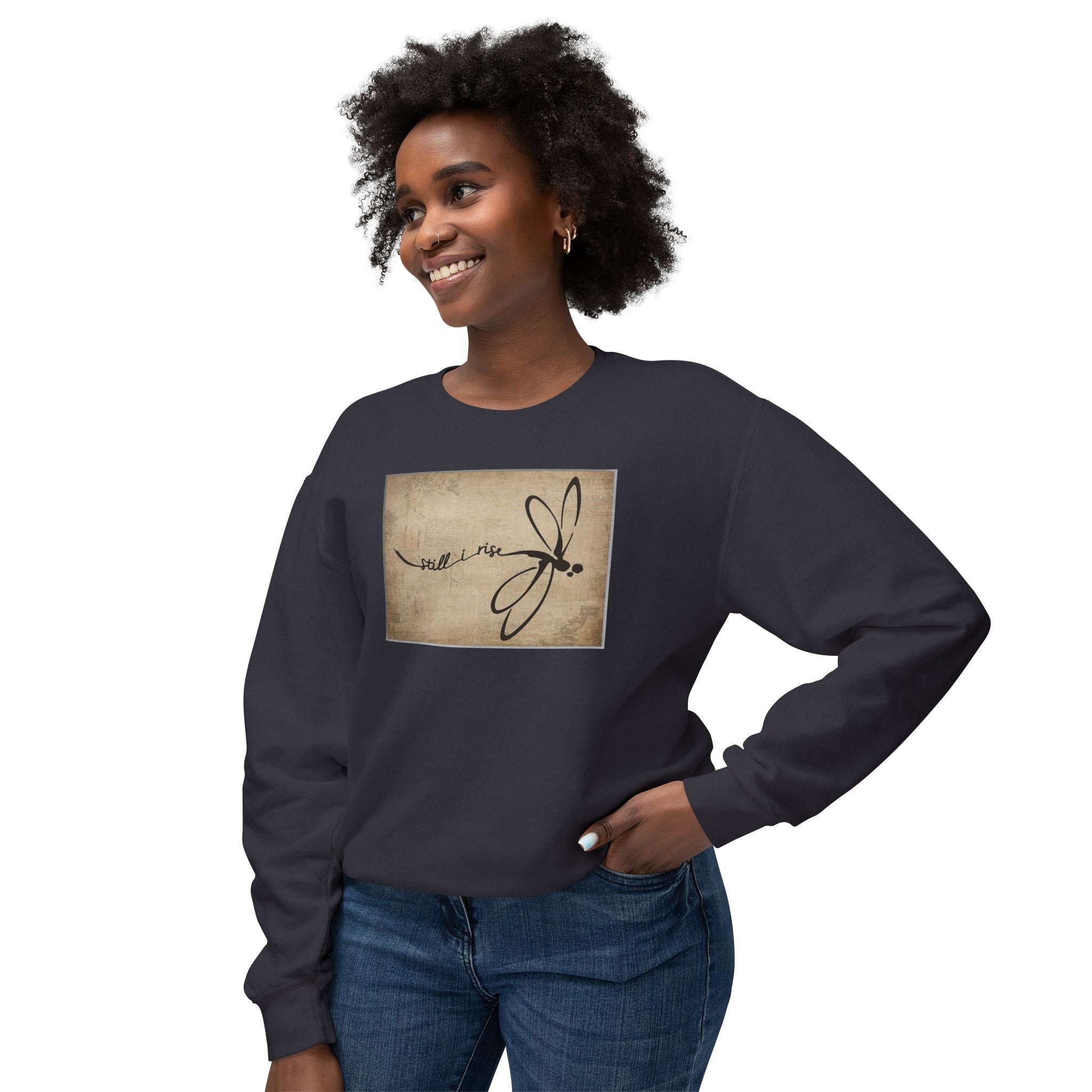 Dragonfly Crewneck Sweatshirt - Still I Rise Graphic