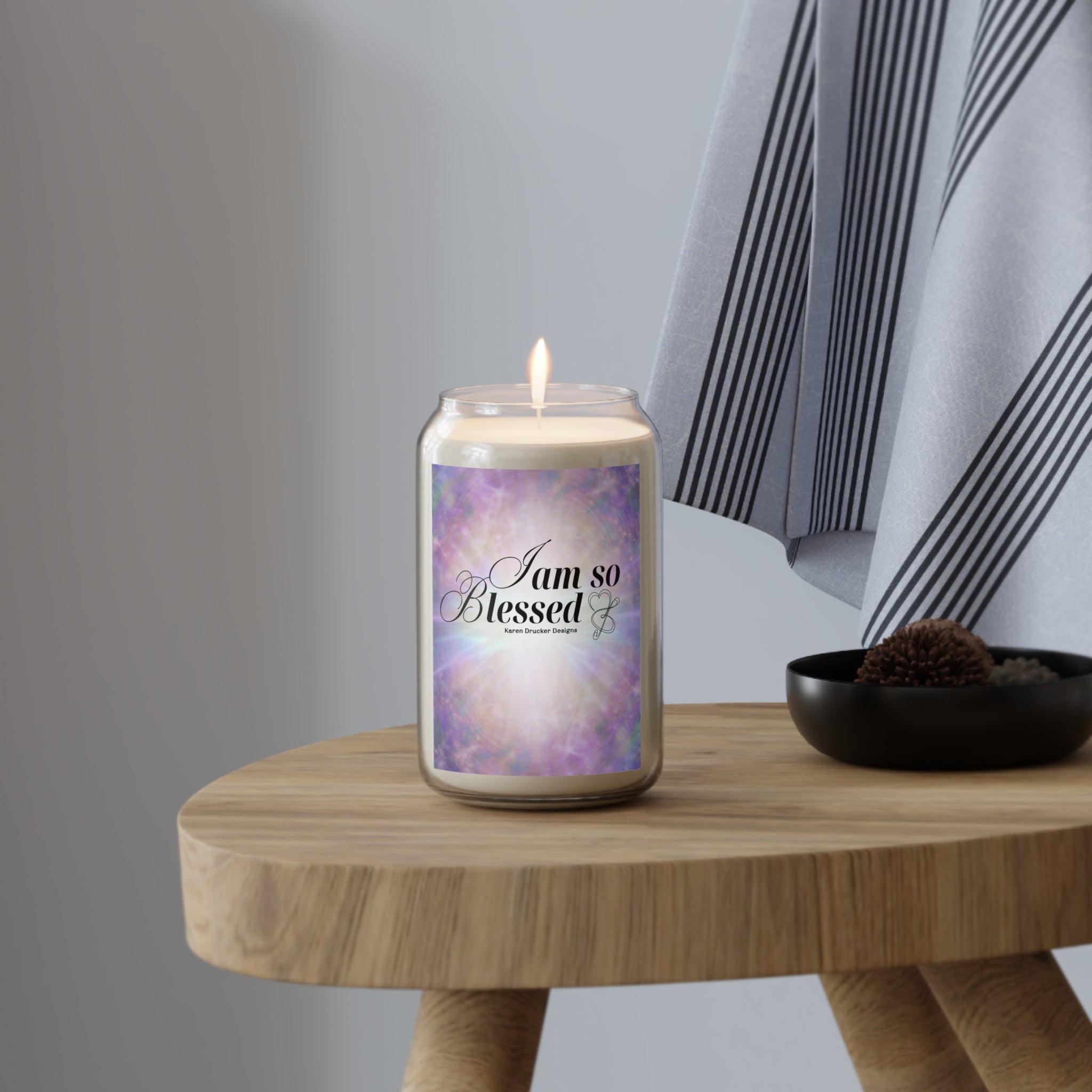 Soy Candle with Karen Drucker's "I am So Blessed"