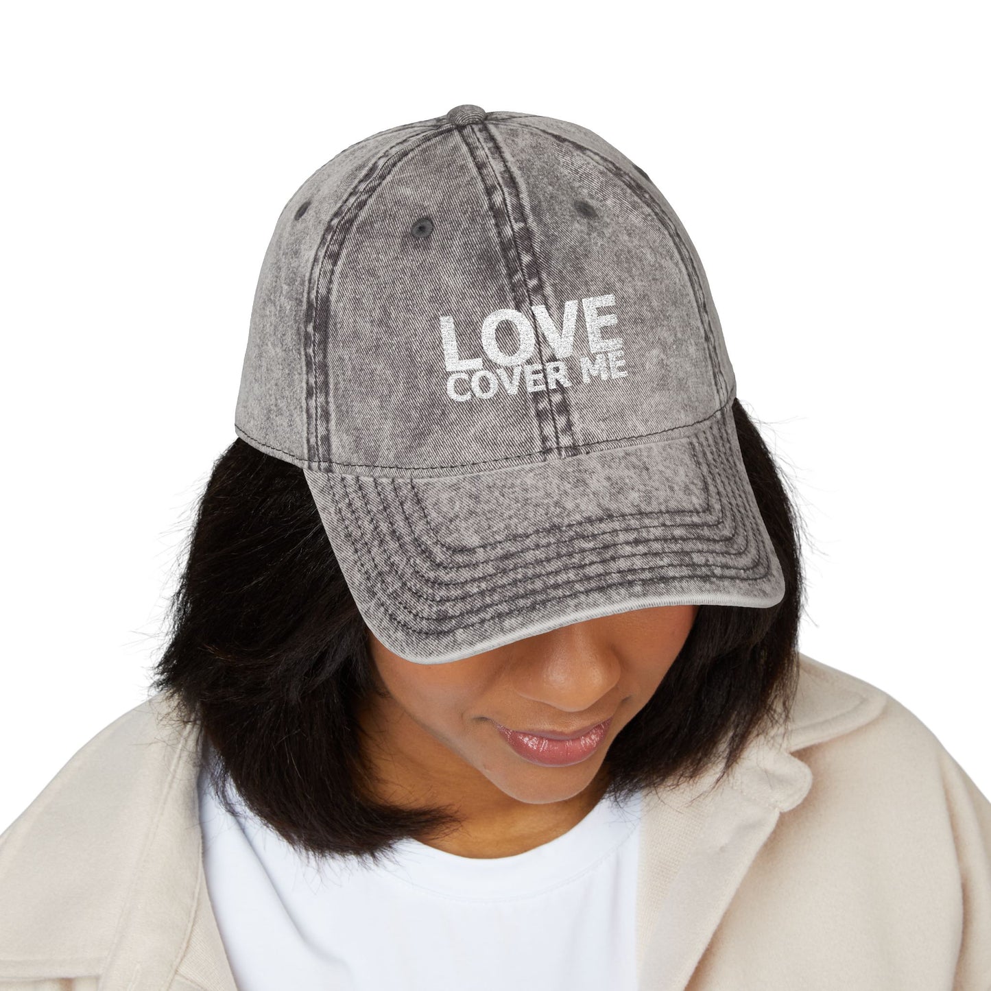 Embroidered Vintage Baseball Cap from the Gary Lynn Floyd Collection 'Love Cover Me'
