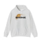 Hoodie — 'SHINE' Gold Glitter Brushstroke Graphic Hoodie