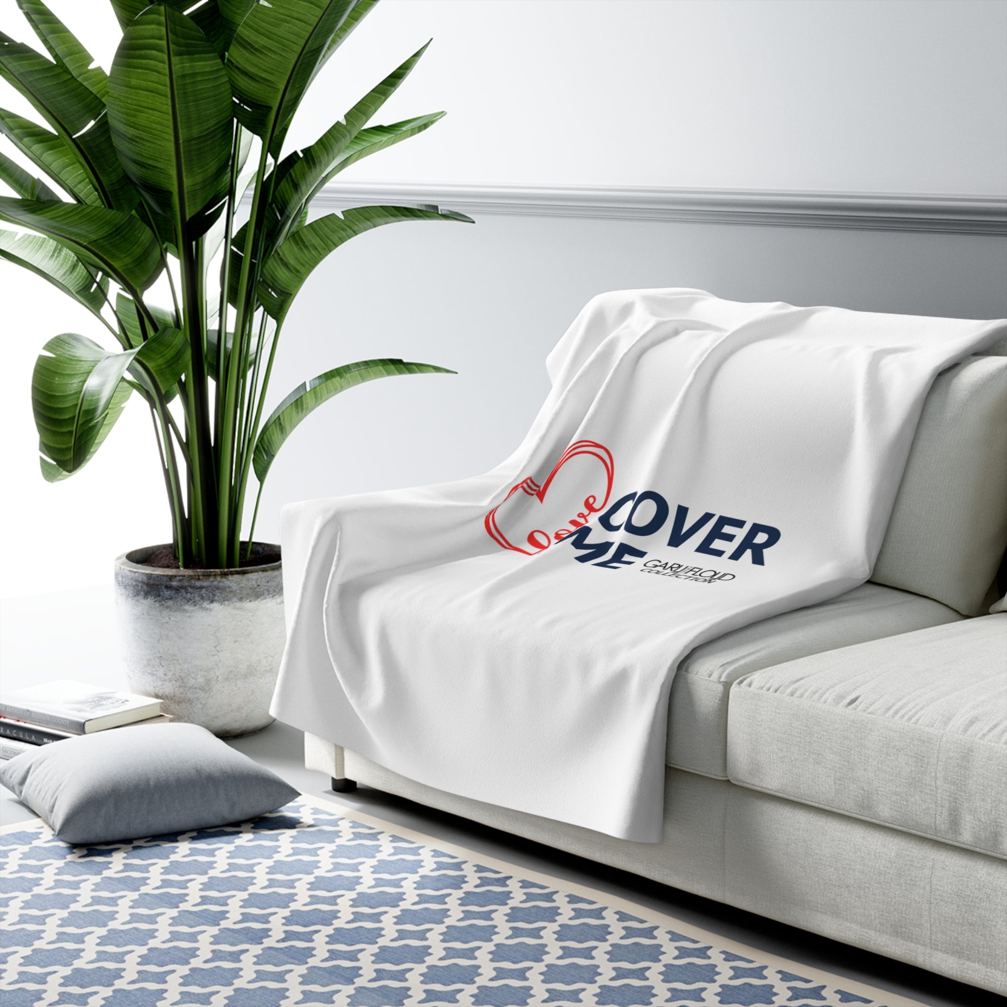 Sherpa Blanket with Large "Love Cover Me" from the Gary Lynn Floyd Collection