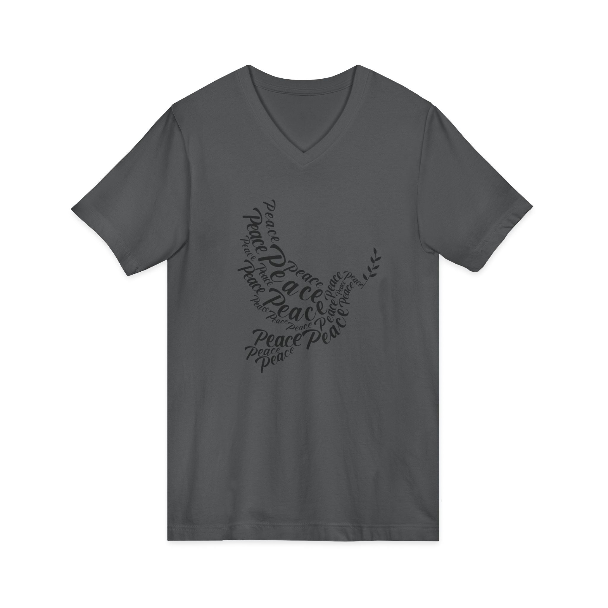 Peaceful V-Neck Tee - Unisex Shirt for Casual Wear, Gift for Friends, Relaxing Days, Simple Style, Meditation, Christmas Attire