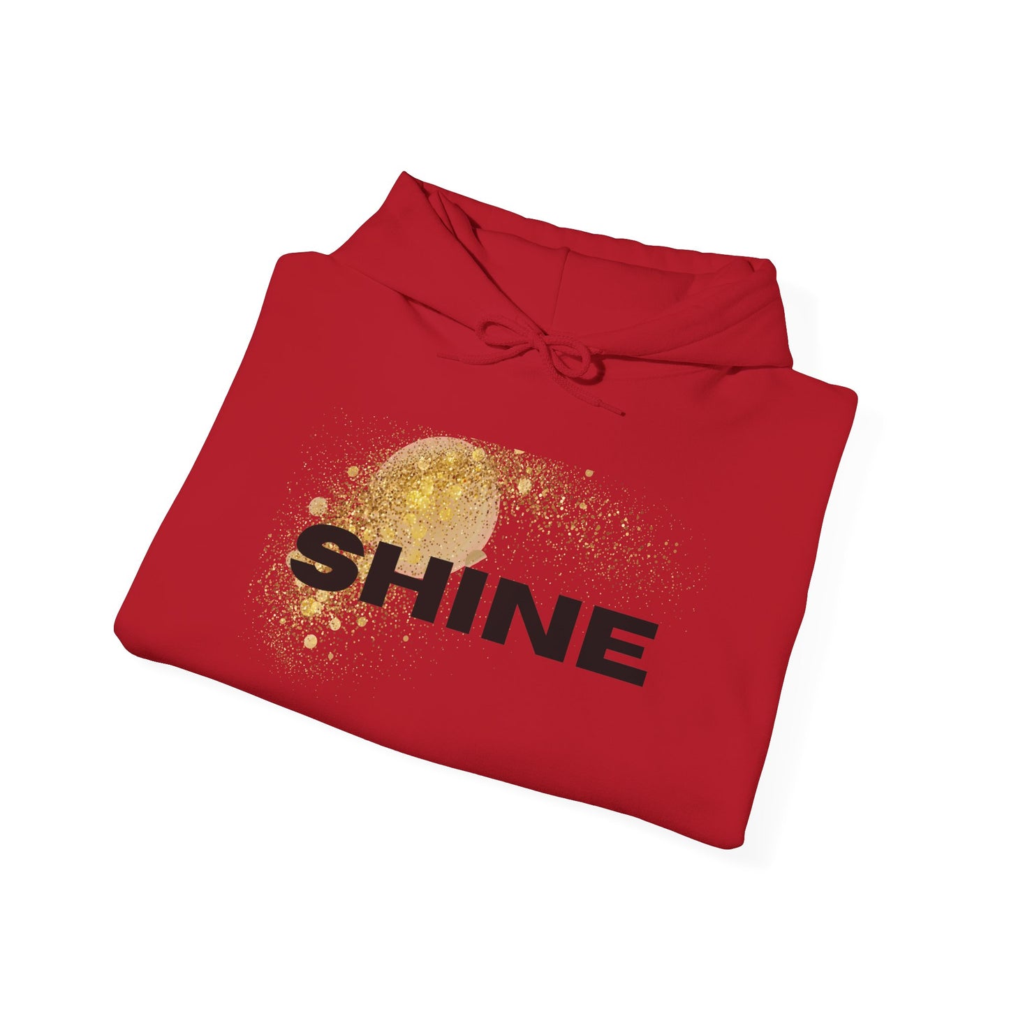 Hoodie — 'SHINE' Gold Glitter Brushstroke Graphic Hoodie