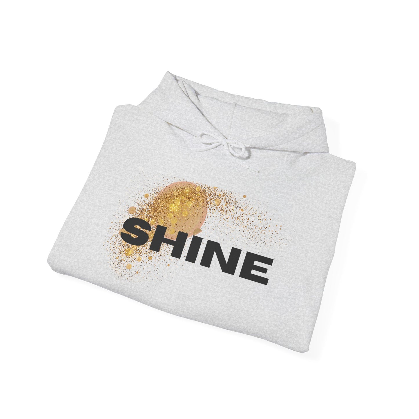 Hoodie — 'SHINE' Gold Glitter Brushstroke Graphic Hoodie