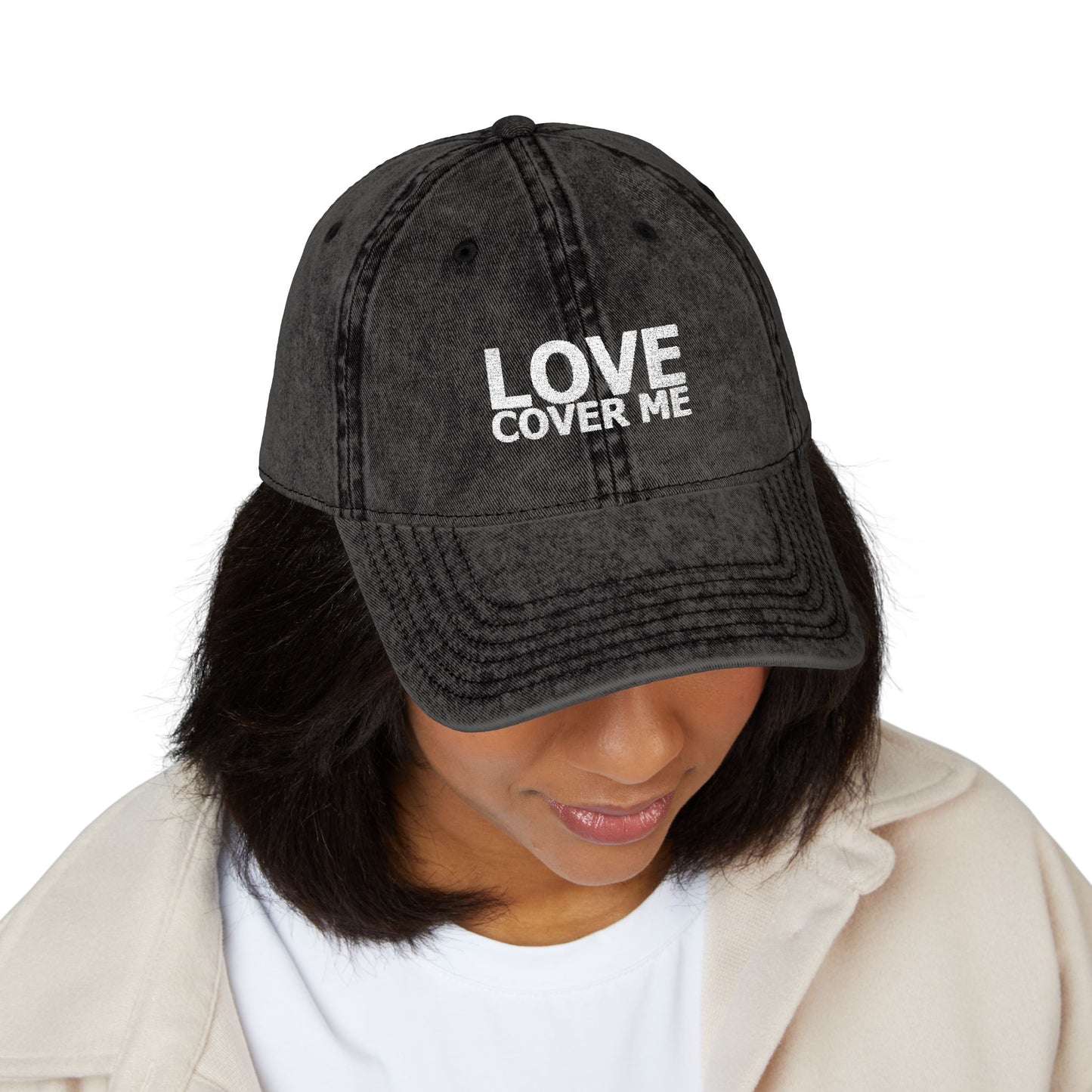 Embroidered Vintage Baseball Cap from the Gary Lynn Floyd Collection 'Love Cover Me'