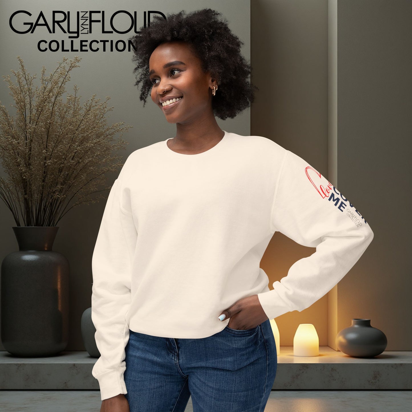 Vintage Comfort Crewneck Sweatshirt Love Cover Me Design