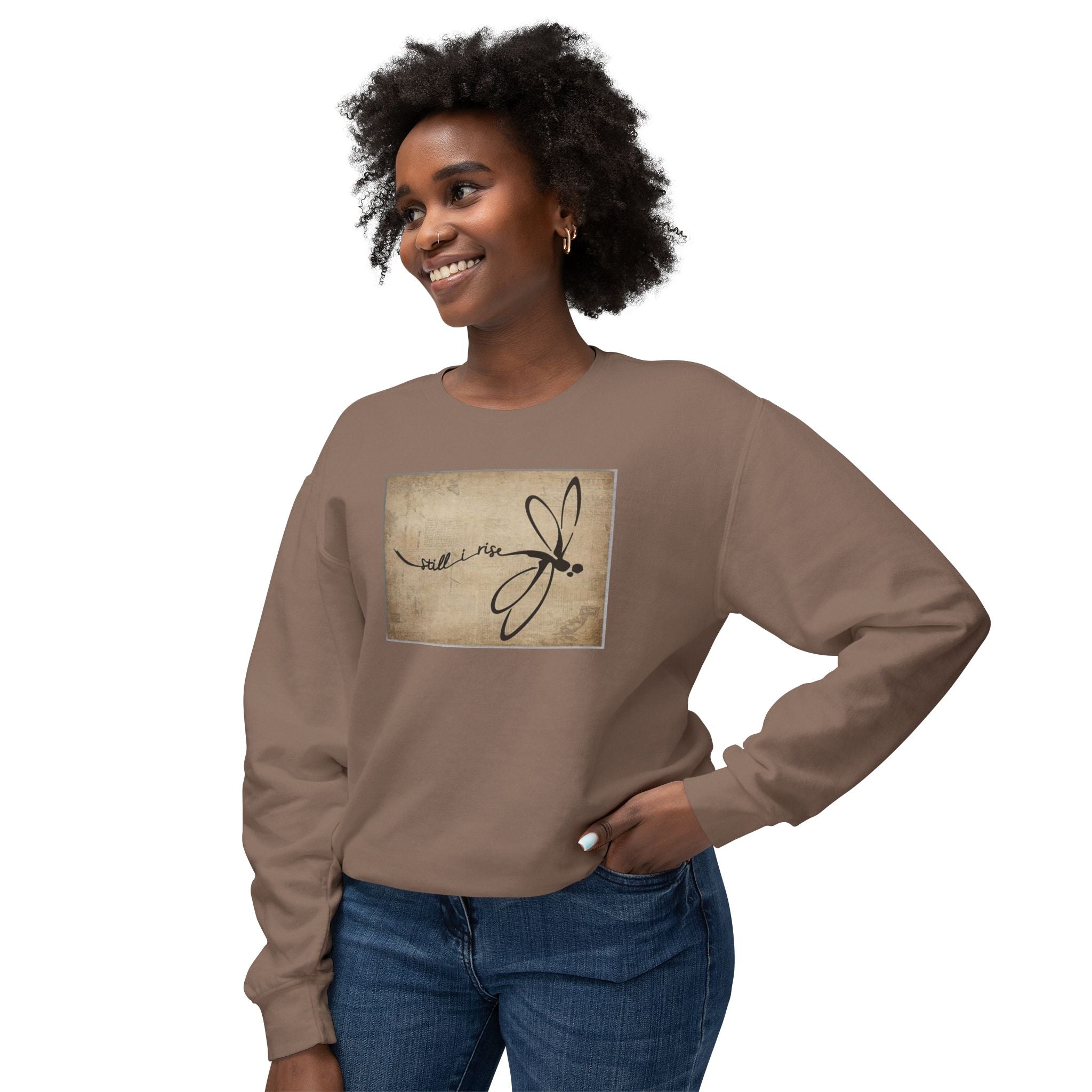Dragonfly Crewneck Sweatshirt - Still I Rise Graphic