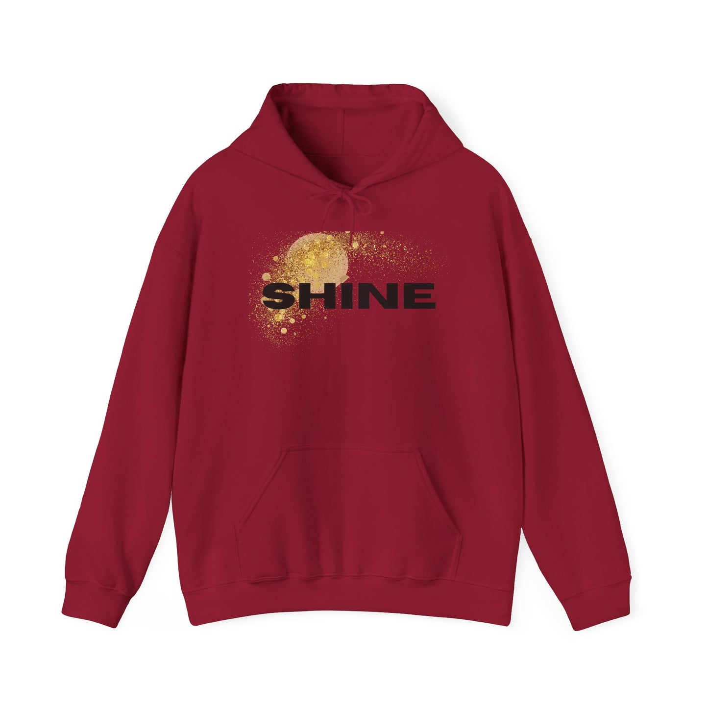 Hoodie — 'SHINE' Gold Glitter Brushstroke Graphic Hoodie