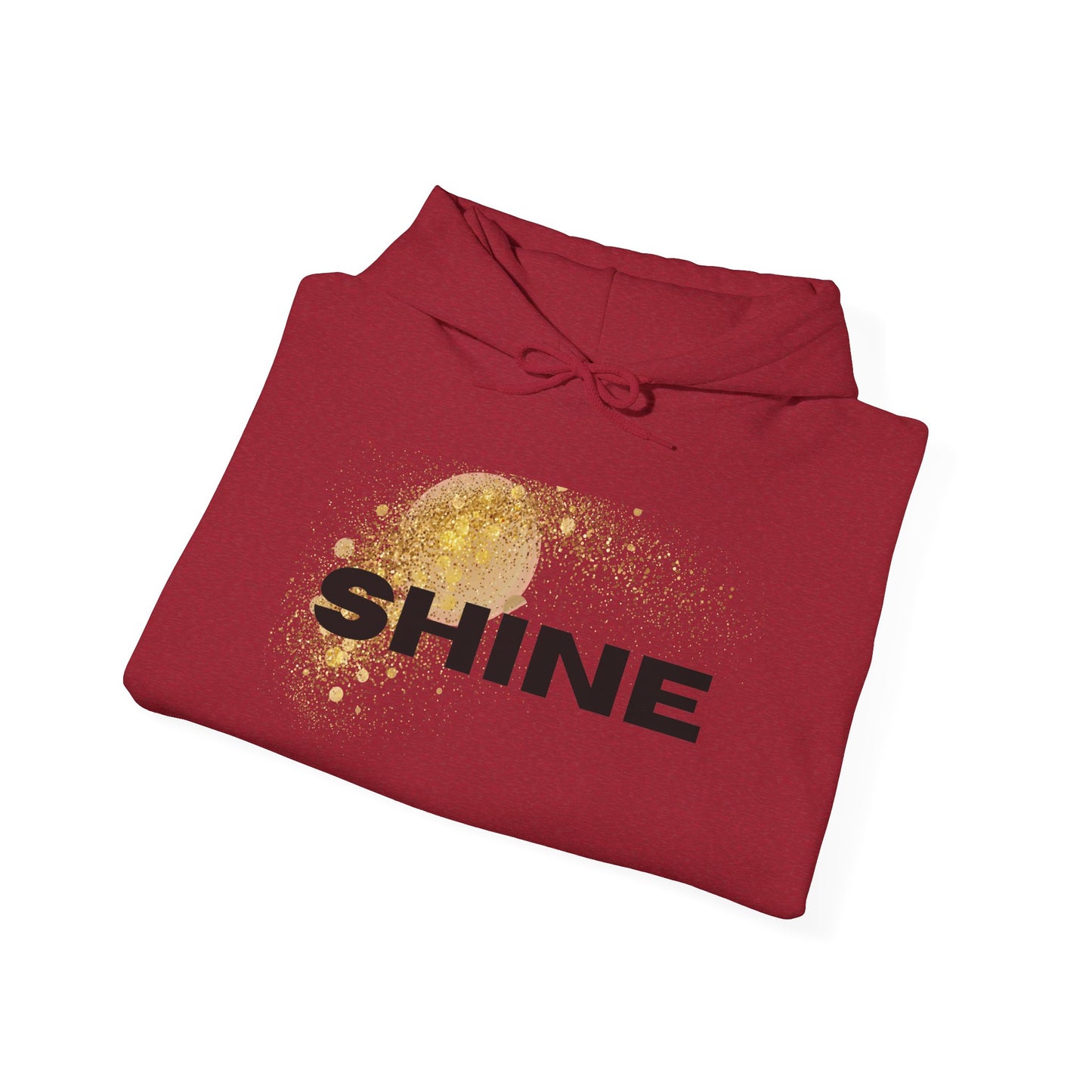 Hoodie — 'SHINE' Gold Glitter Brushstroke Graphic Hoodie