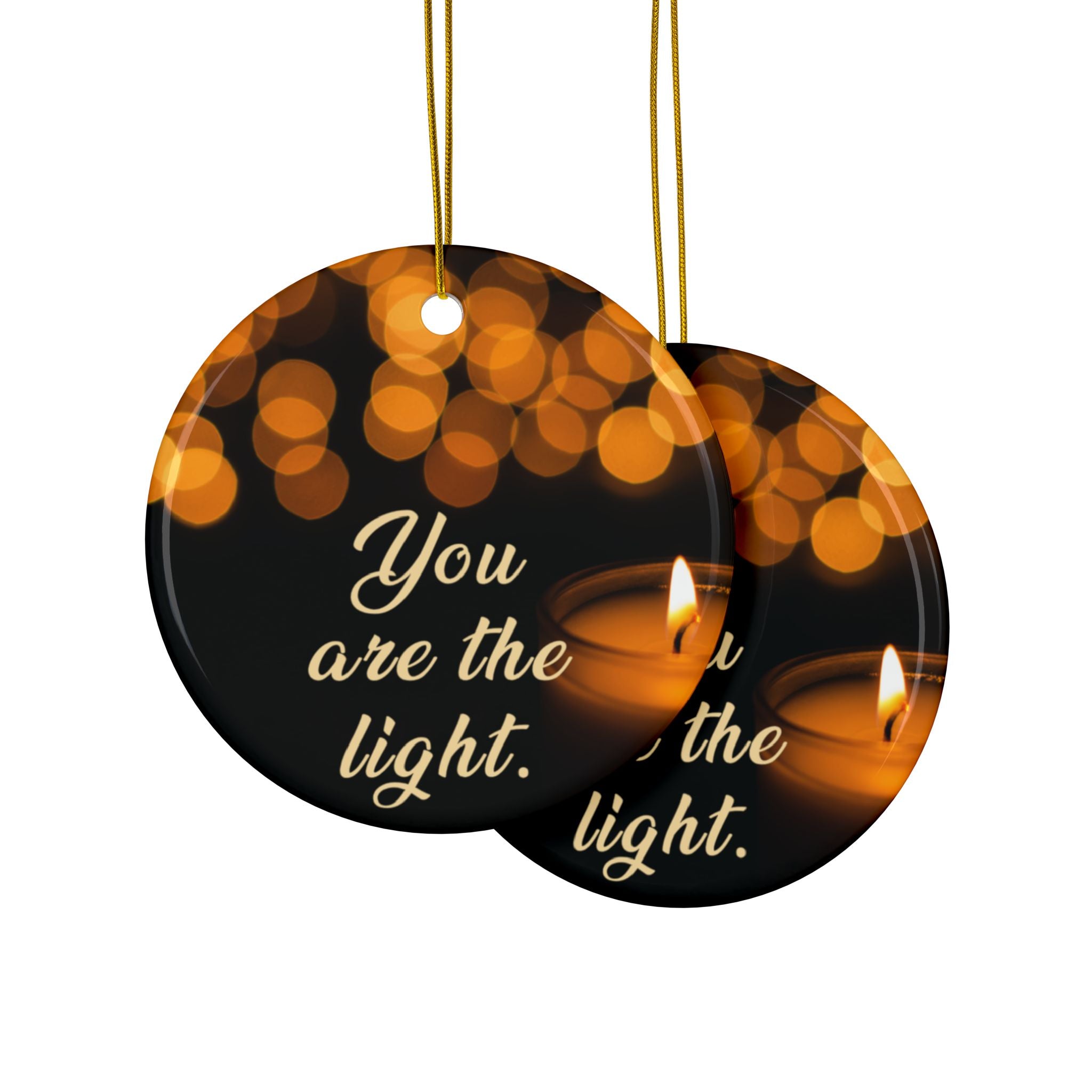 Ceramic Ornaments - You are the light. - Holiday Decor, Gift for Couples, Home Decoration, Christmas Gift, Christmas tree