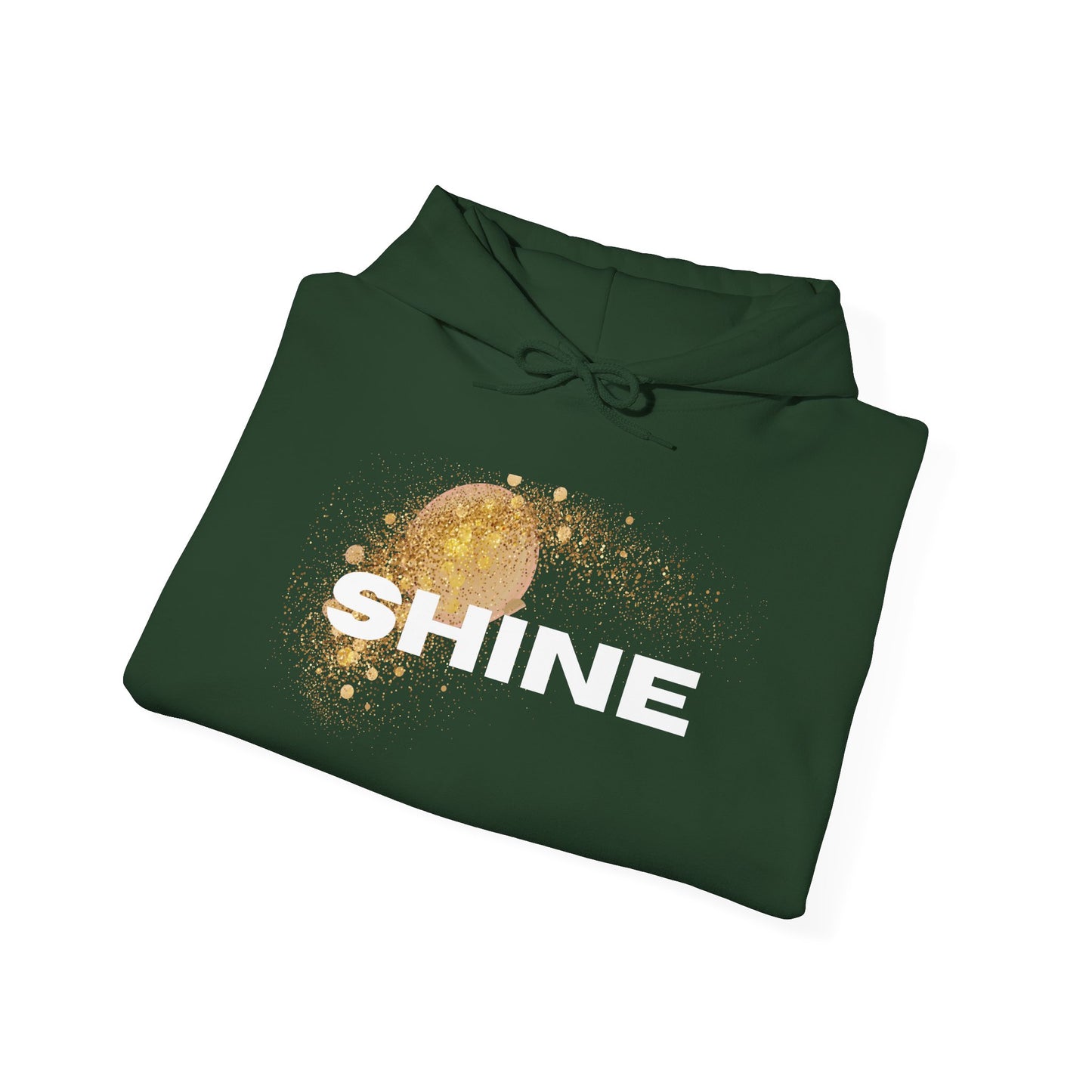 Hoodie — 'SHINE' Gold Glitter Brushstroke Graphic Hoodie