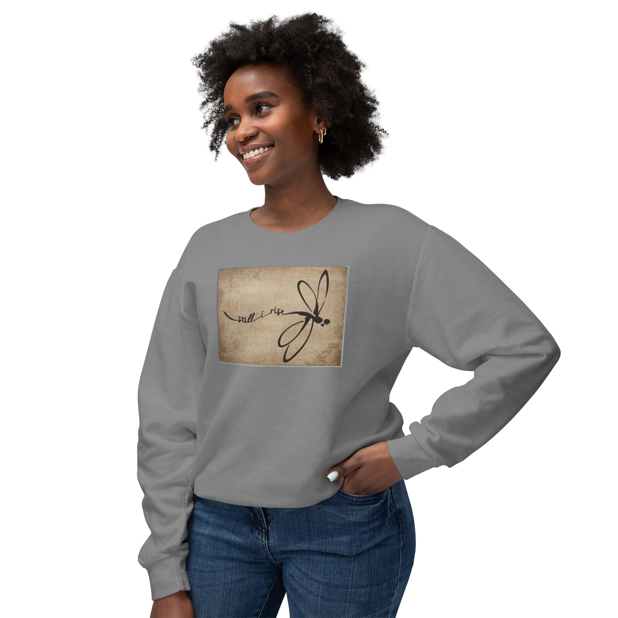 Dragonfly Crewneck Sweatshirt - Still I Rise Graphic