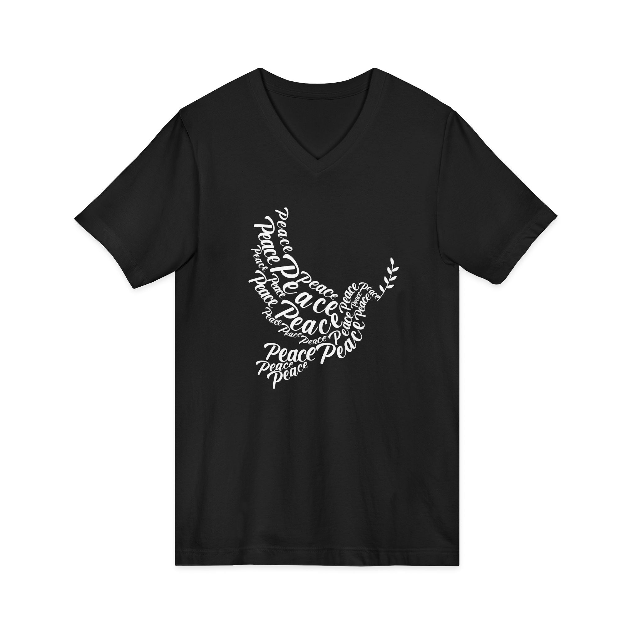 Peaceful V-Neck Tee - Unisex Shirt for Casual Wear, Gift for Friends, Relaxing Days, Simple Style, Meditation, Christmas Attire