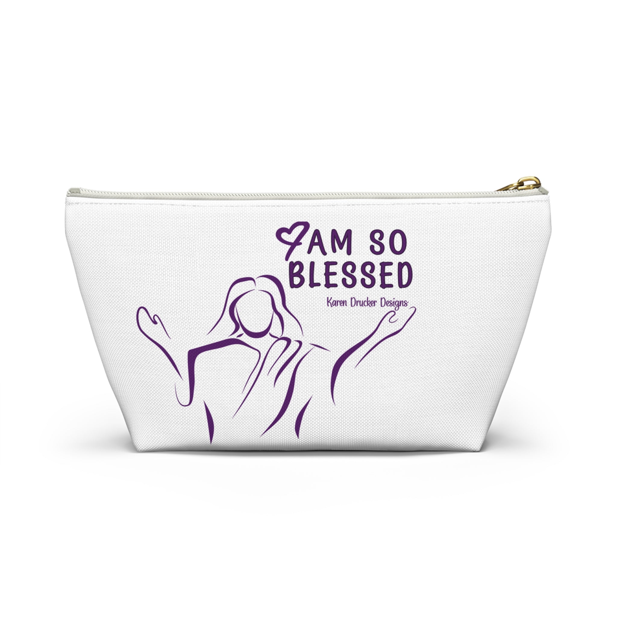 Small Bag: Accessory Pouch w T-bottom 'I am gentle with myself' from Karen Drucker Designs