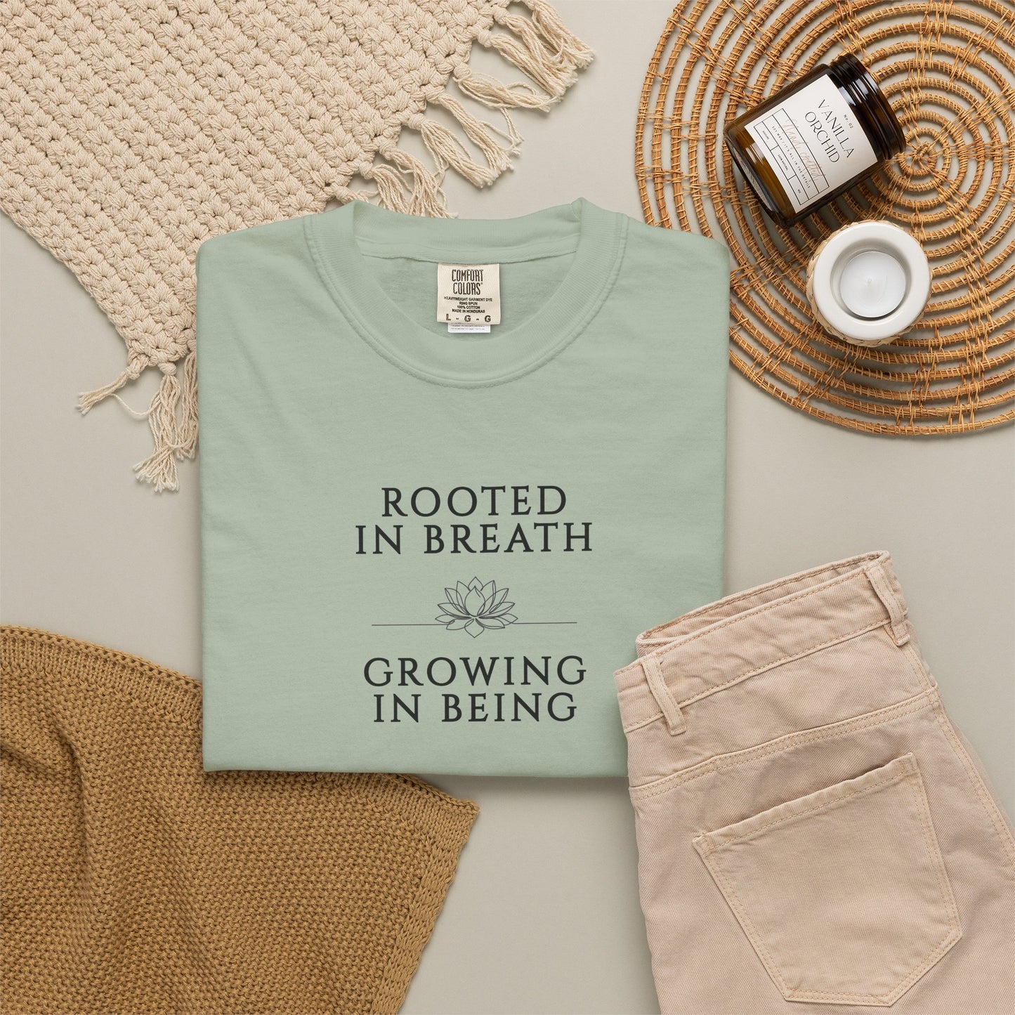 Rooted in Quiet Growing in Clarity Comfort Colors T-Shirt, Mindfulness and Inner Peace Tee