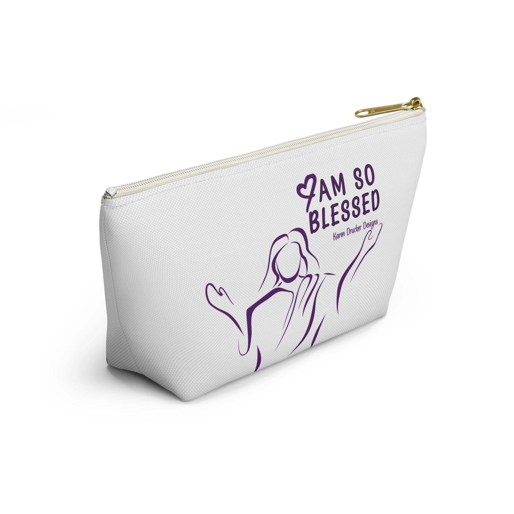 Small Bag: Accessory Pouch w T-bottom 'I am gentle with myself' from Karen Drucker Designs