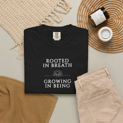 Rooted in Quiet Growing in Clarity Comfort Colors T-Shirt, Mindfulness and Inner Peace Tee
