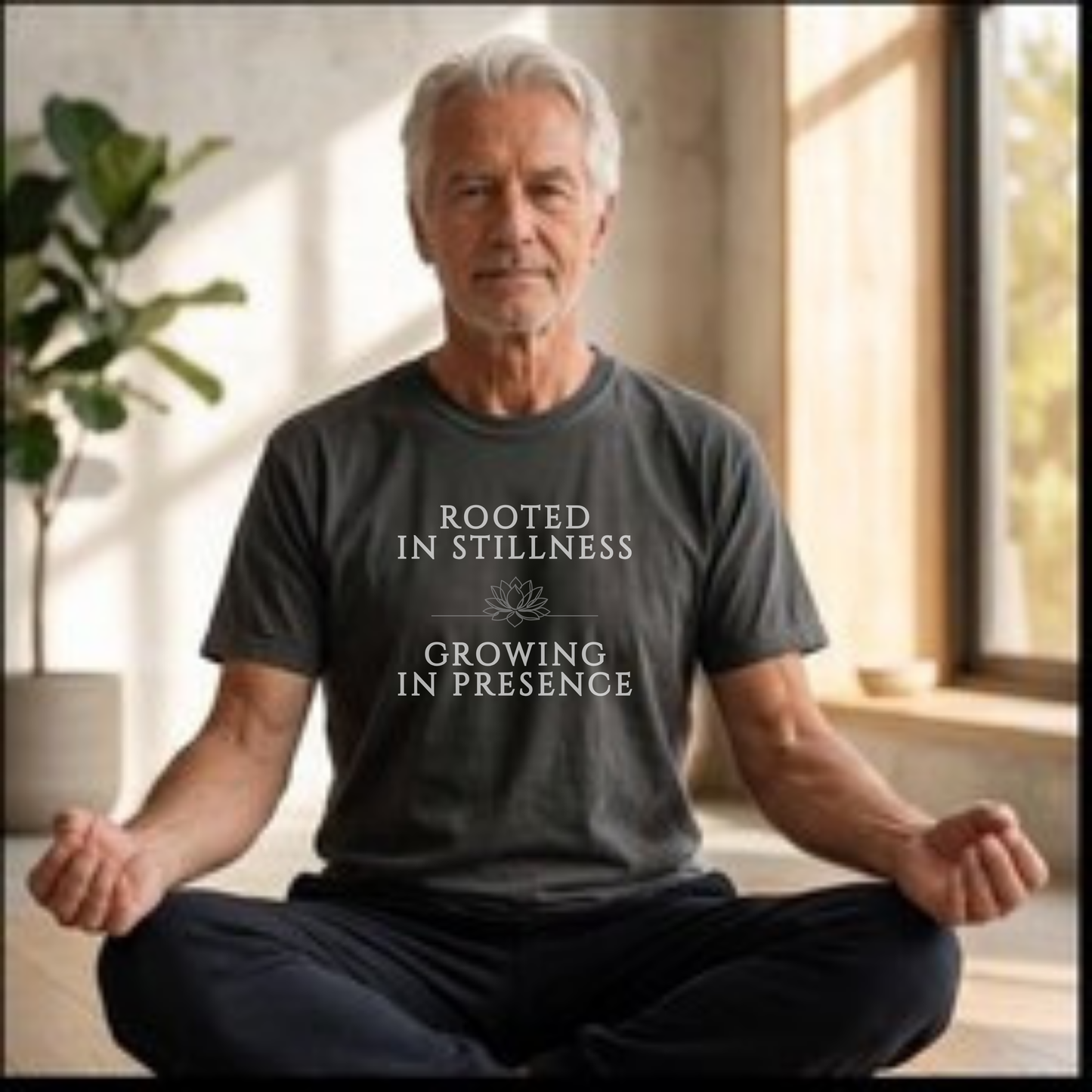 Rooted in Stillness Comfort Colors T-Shirt: Growing in Presence Spiritual Graphic Tee