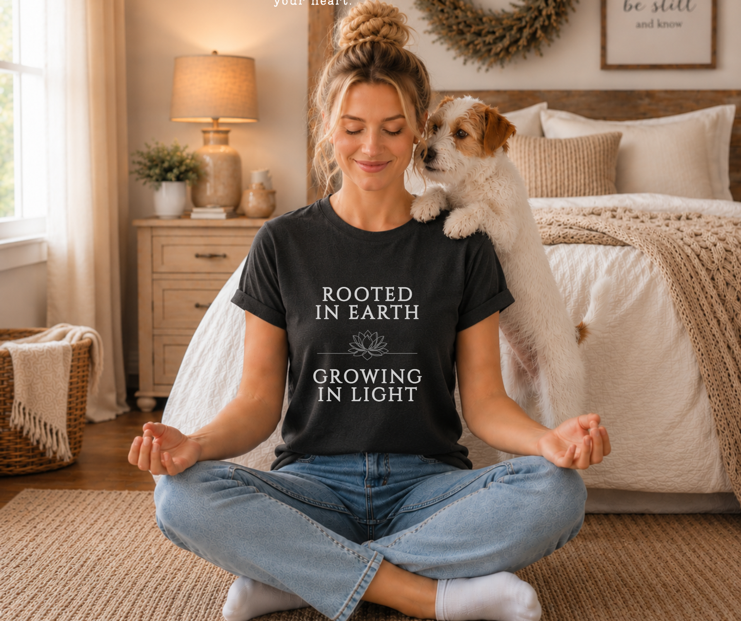 Rooted in Earth Growing in Light Comfort Colors T-Shirt, Nature-Inspired Spiritual Growth Tee