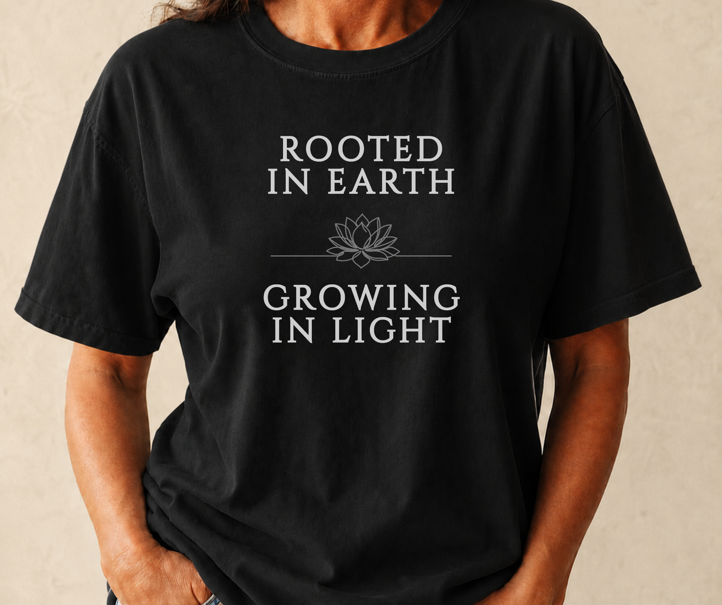 Rooted in Earth Growing in Light Comfort Colors T-Shirt, Nature-Inspired Spiritual Growth Tee