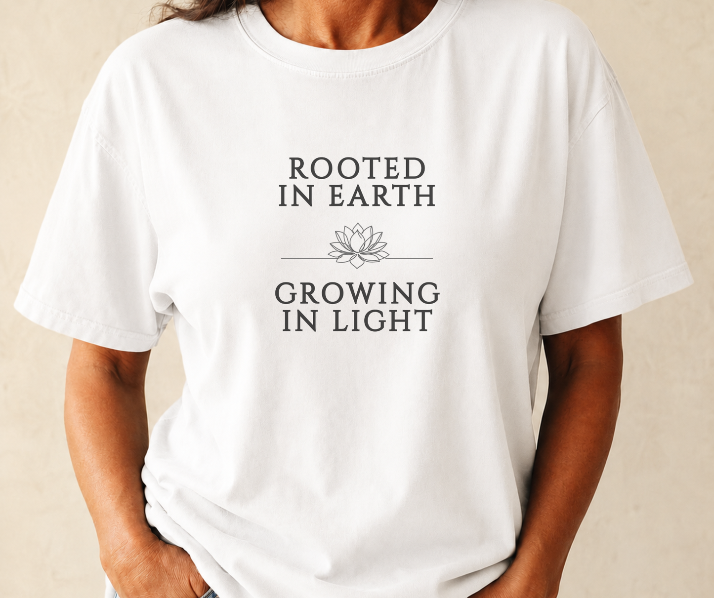 Rooted in Earth Growing in Light Comfort Colors T-Shirt, Nature-Inspired Spiritual Growth Tee