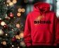 Hoodie — 'SHINE' Gold Glitter Brushstroke Graphic Hoodie