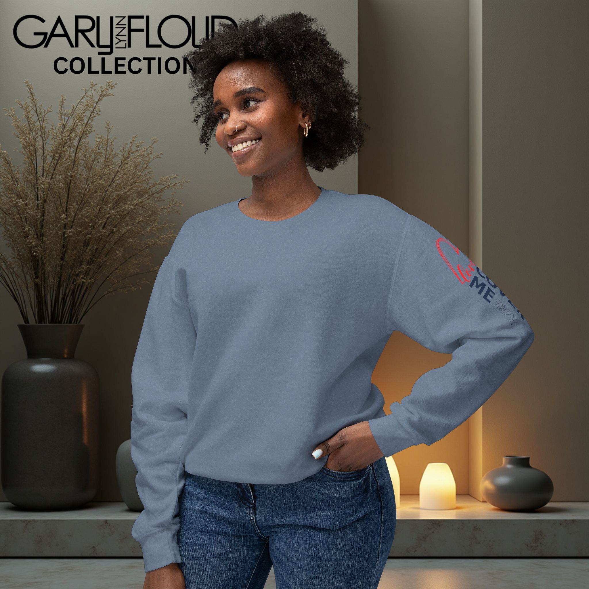 Vintage Comfort Crewneck Sweatshirt Love Cover Me Design