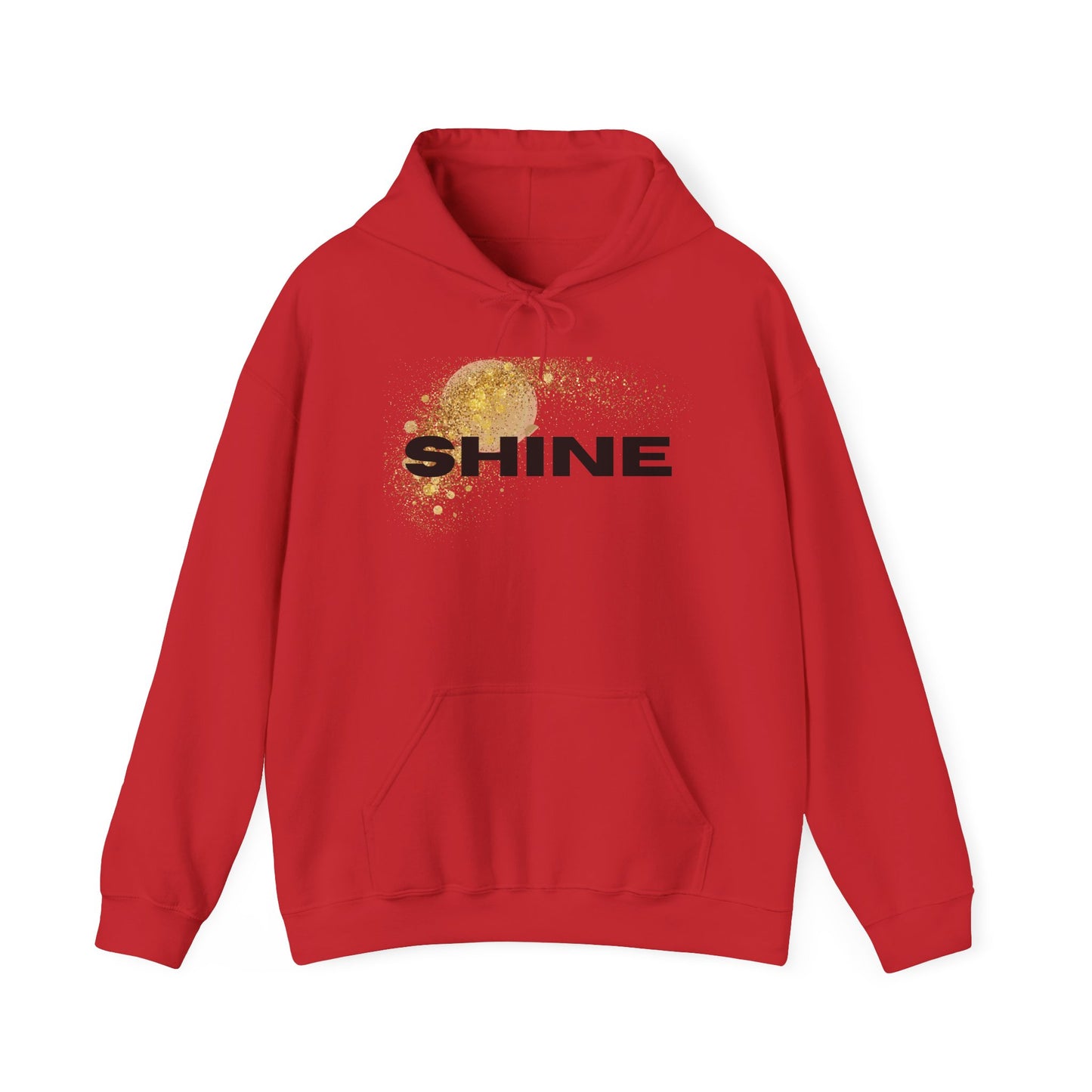 Hoodie — 'SHINE' Gold Glitter Brushstroke Graphic Hoodie