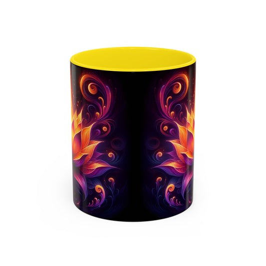 Vibrant Lotus Coffee Mug, Artistic Mug Gift, Floral Mug, Meditation Mug, Lotus Flower Coffee Cup, Unique Tea Mug