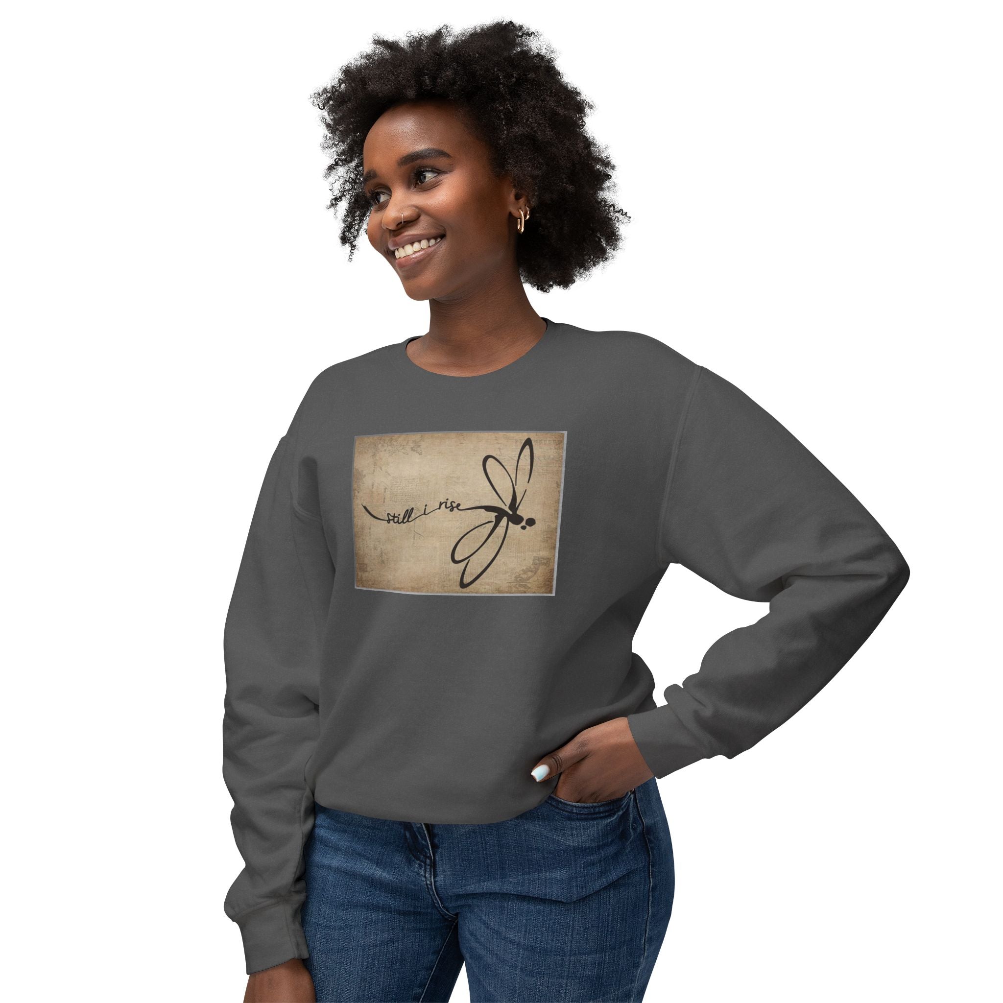 Dragonfly Crewneck Sweatshirt - Still I Rise Graphic
