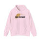 Hoodie — 'SHINE' Gold Glitter Brushstroke Graphic Hoodie