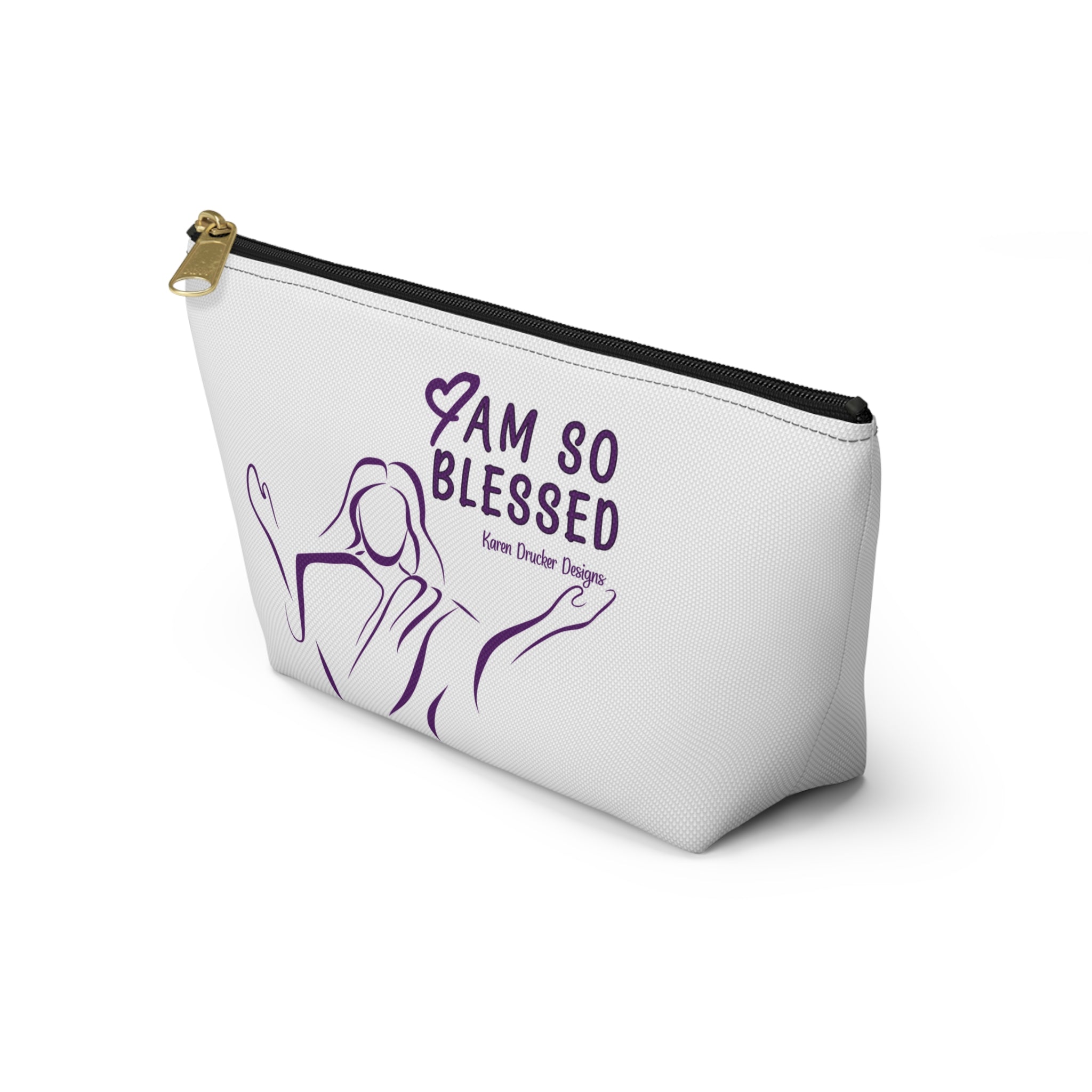 Small Bag: Accessory Pouch w T-bottom 'I am gentle with myself' from Karen Drucker Designs