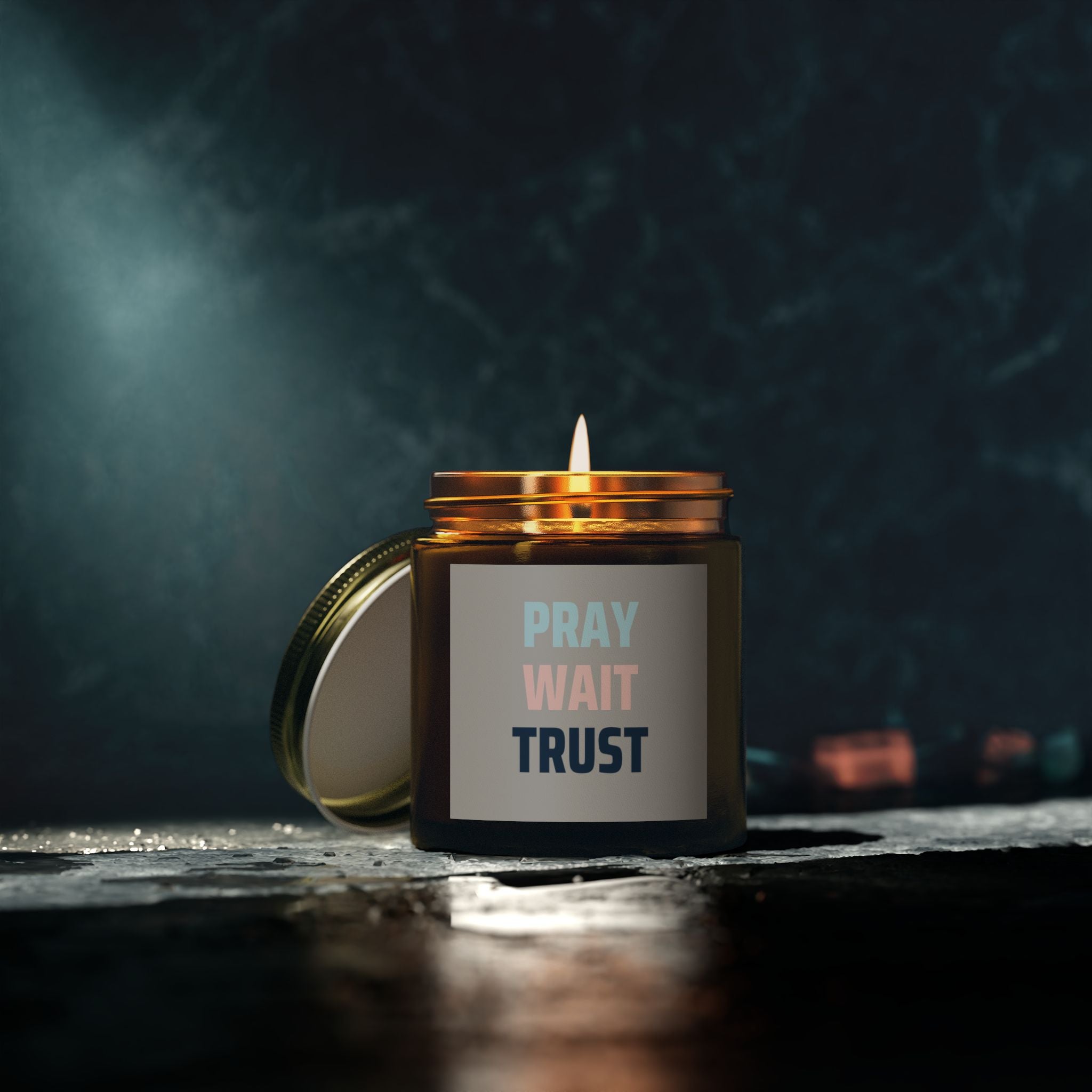 Candle Scented Prayer Wait Trust Coconut Apricot Wax