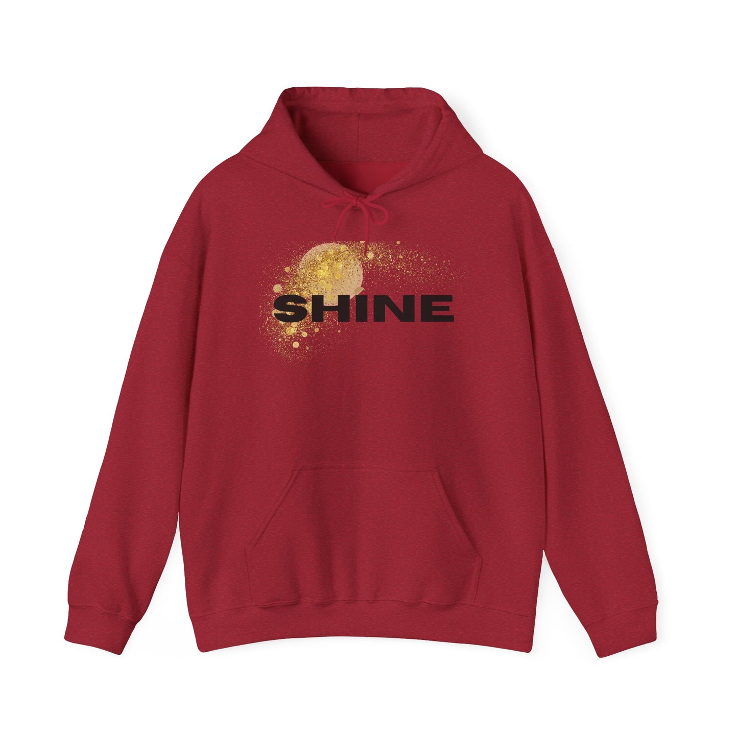 Hoodie — 'SHINE' Gold Glitter Brushstroke Graphic Hoodie