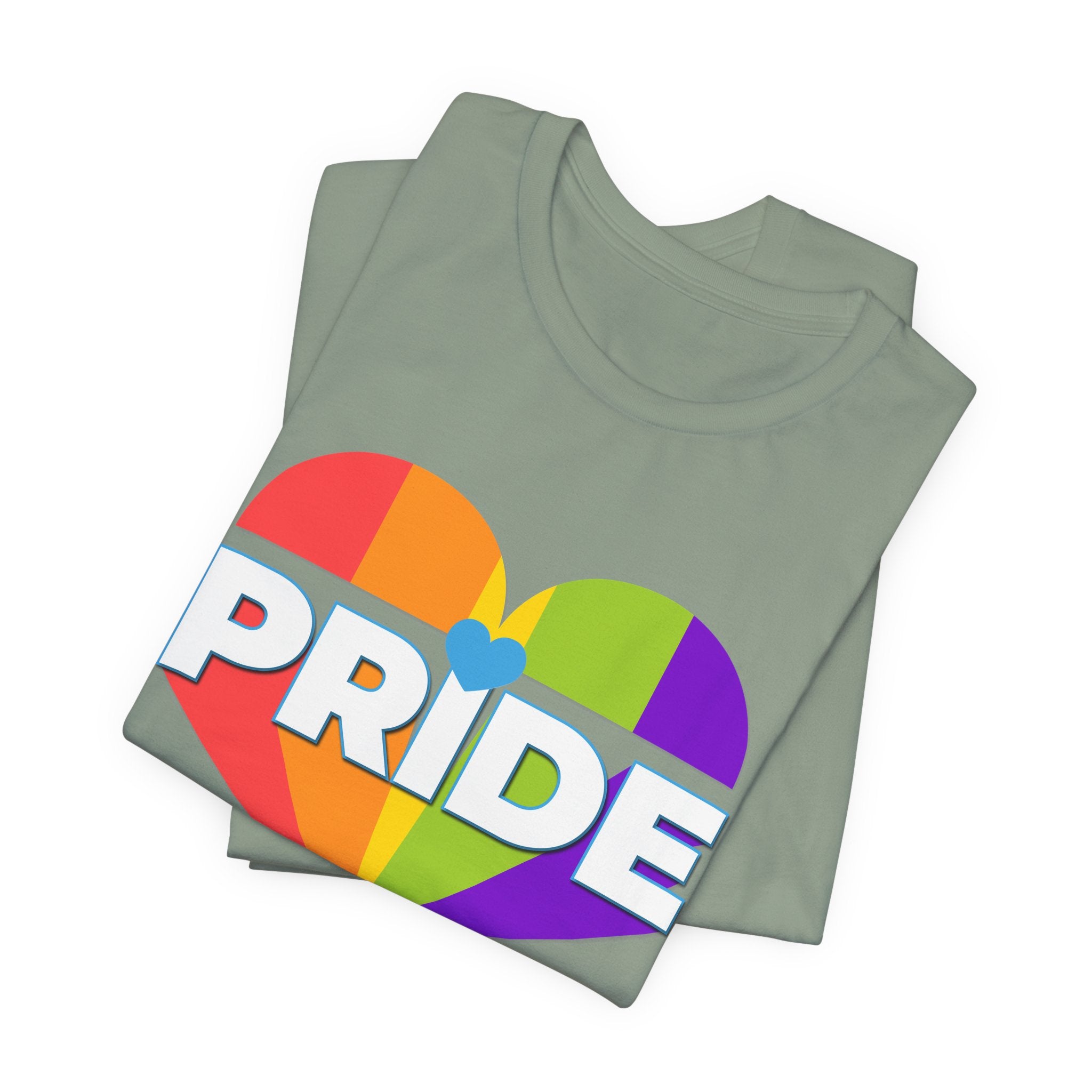 Pride Rainbow Heart Tee | Mile Hi Church logo