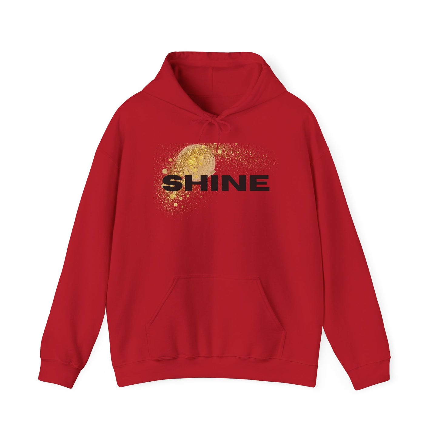 Hoodie — 'SHINE' Gold Glitter Brushstroke Graphic Hoodie