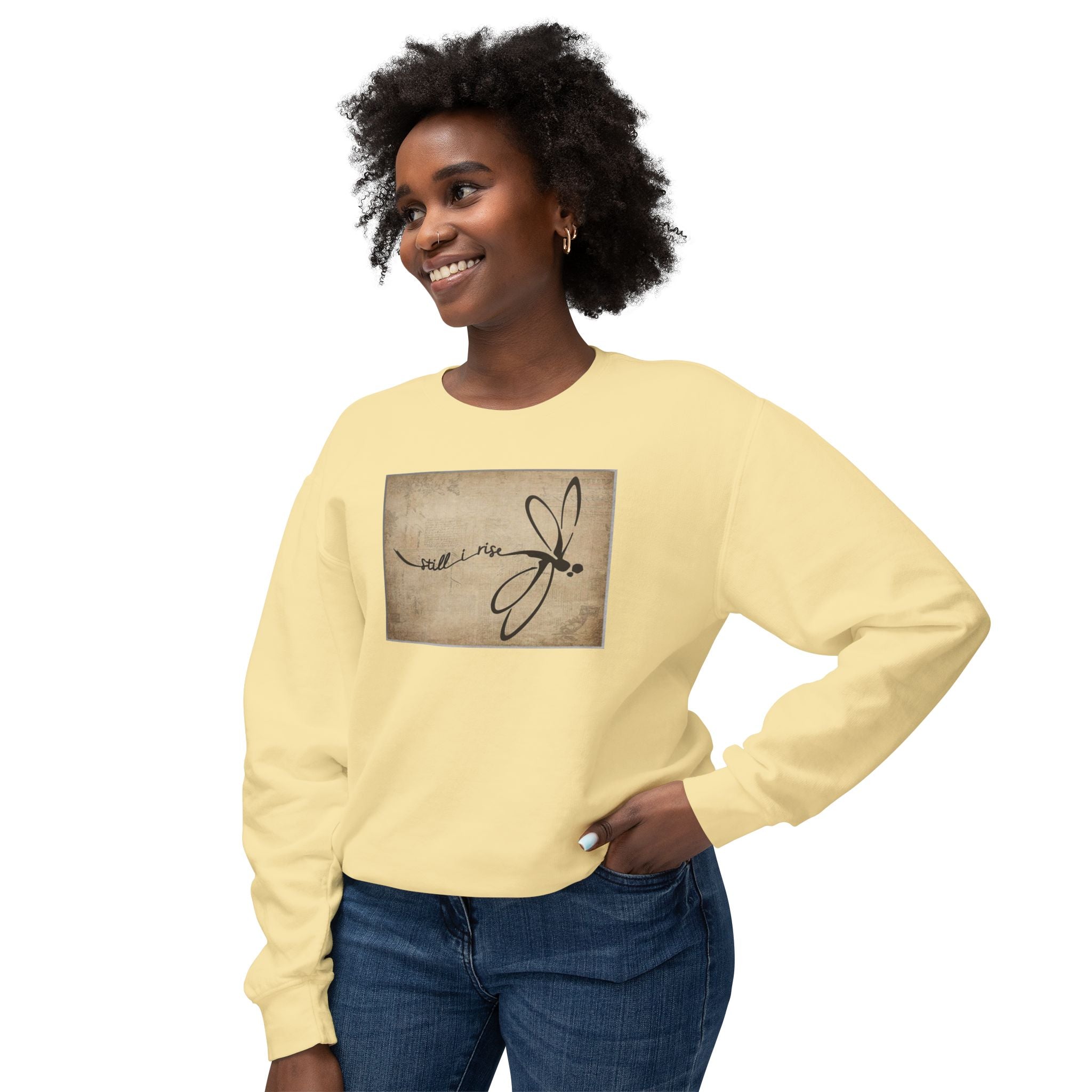 Dragonfly Crewneck Sweatshirt - Still I Rise Graphic