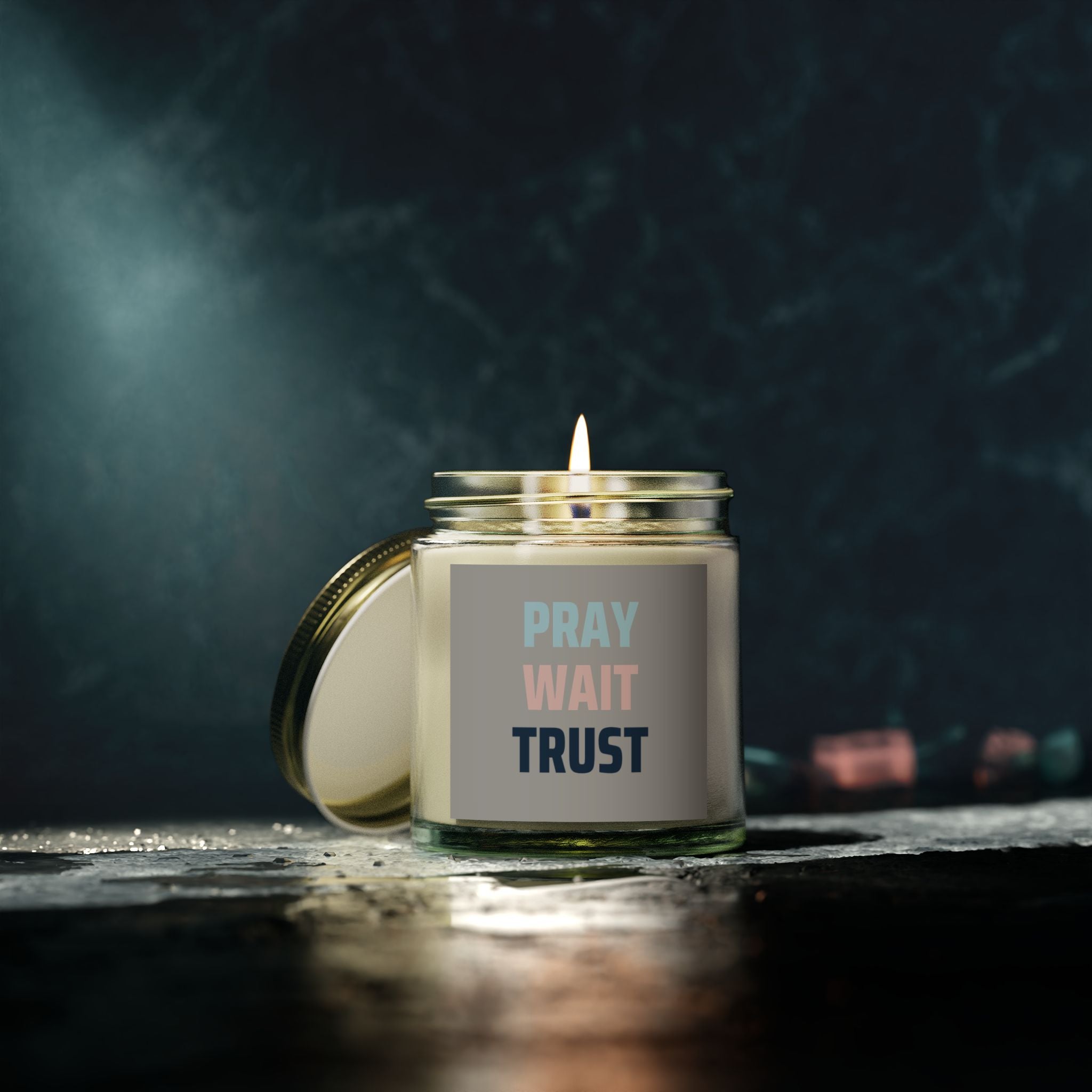 Candle Scented Prayer Wait Trust Coconut Apricot Wax
