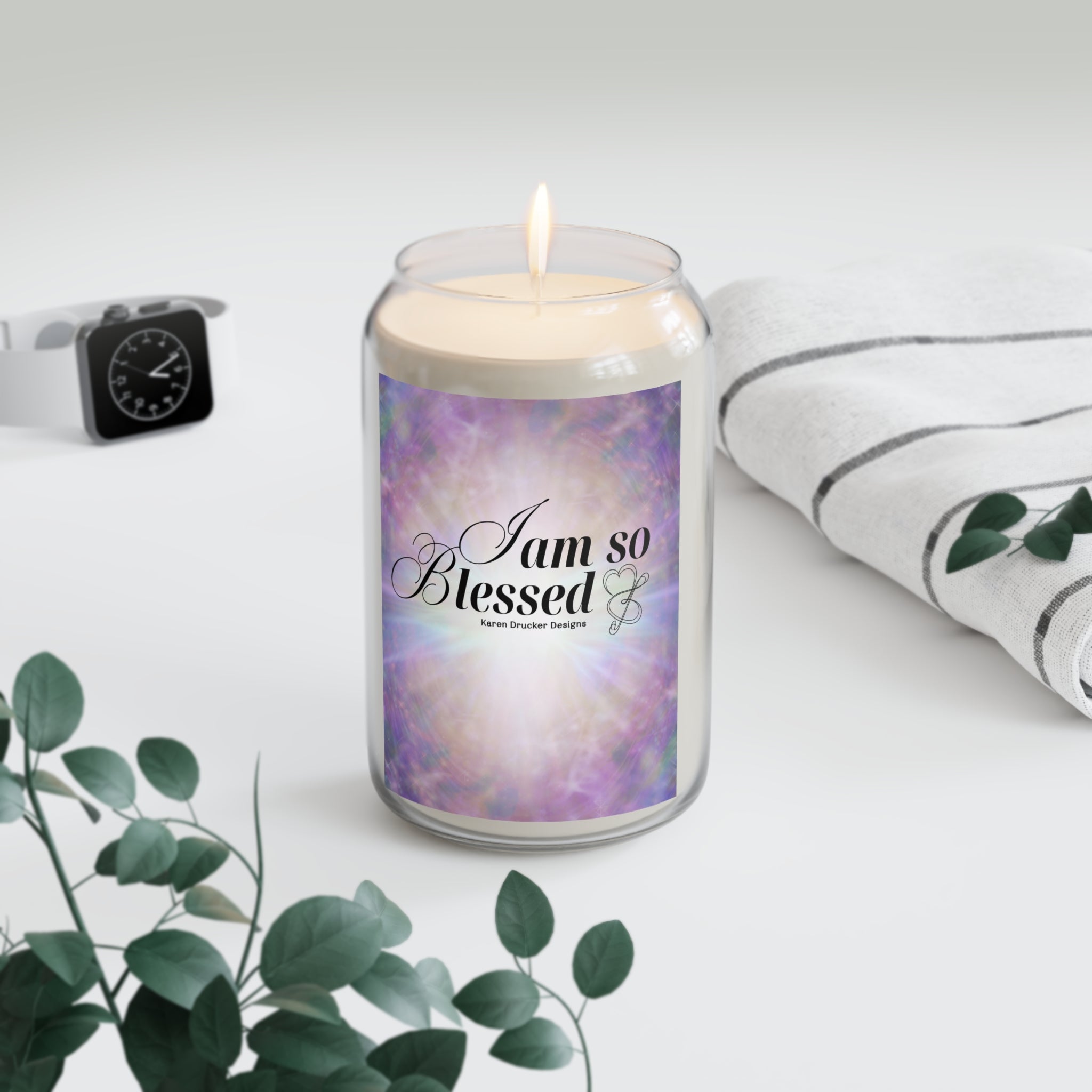 Soy Candle with Karen Drucker's "I am So Blessed"