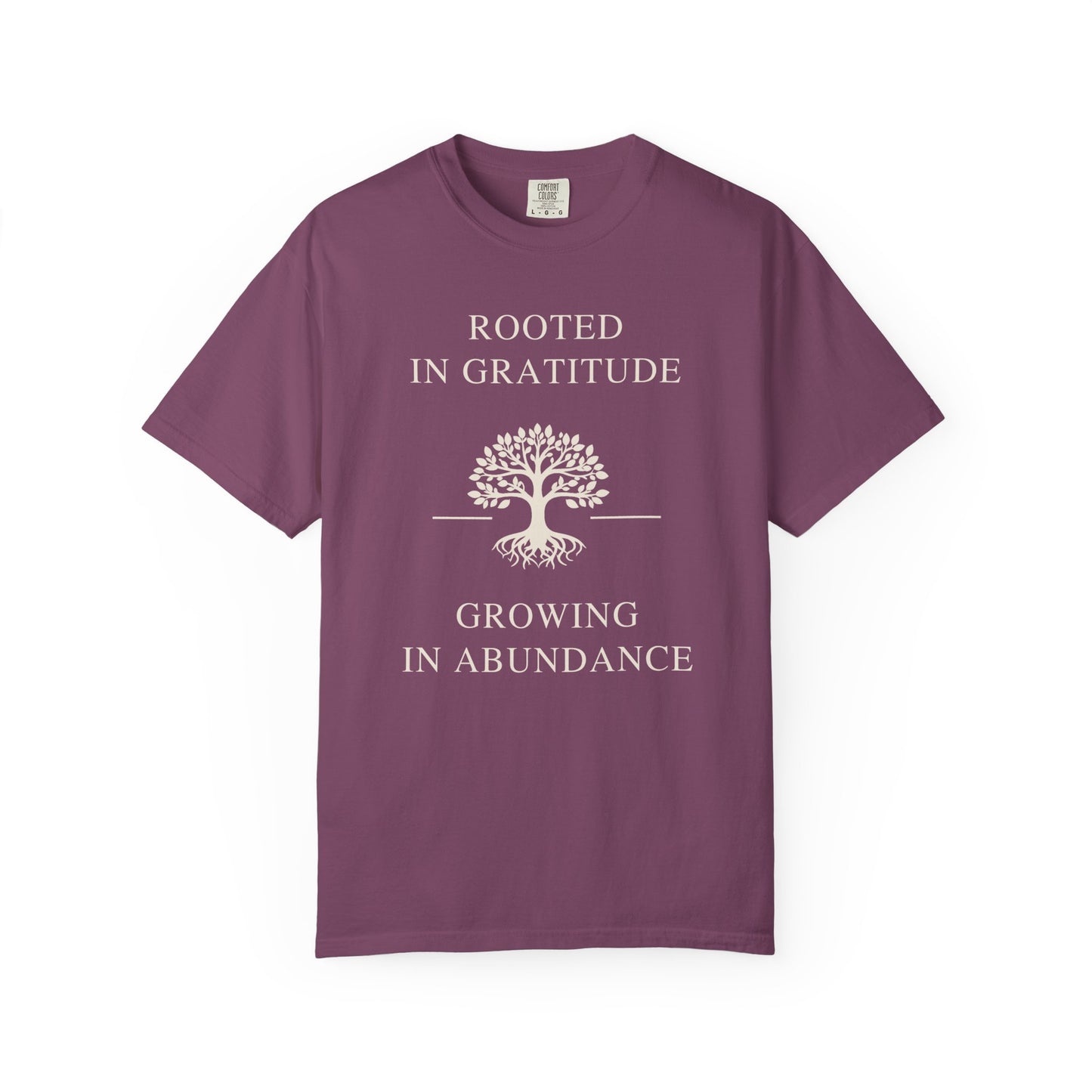 Rooted in Gratitude Comfort Colors Shirt, Tree of Life Spiritual Tee